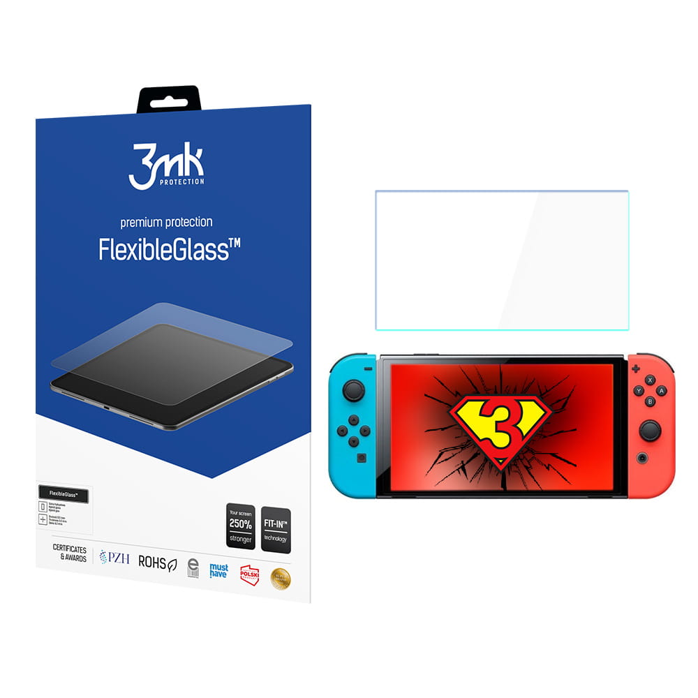 Hybridglas 3mk Flexible Glass für Nintendo Switch Oled