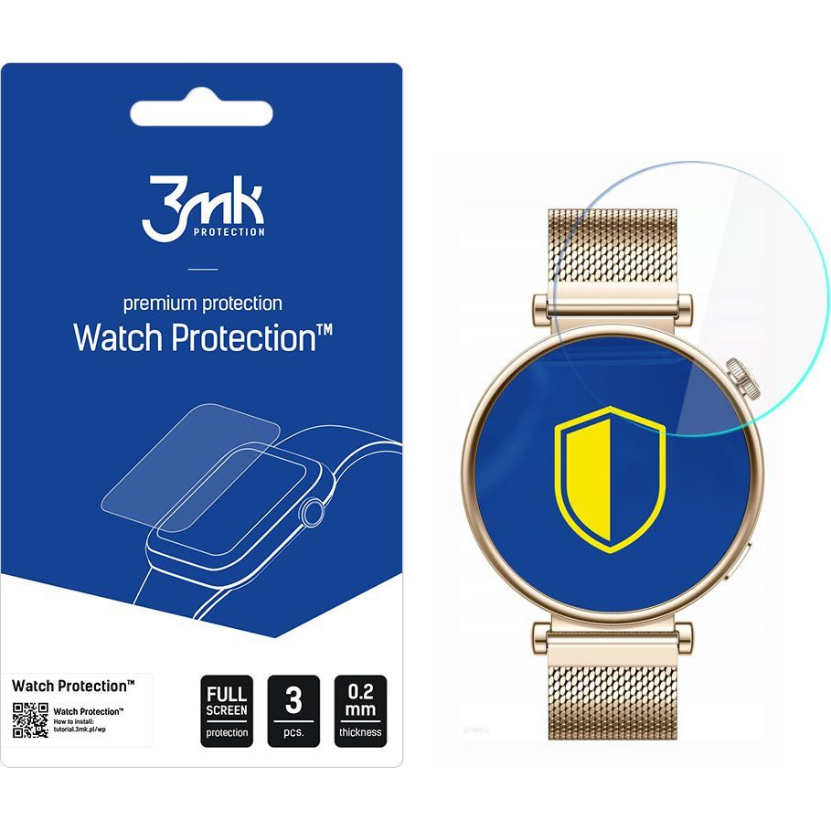 Hybridglas 3mk Watch Protection für Huawei Watch GT 4 41mm, 3 Stück