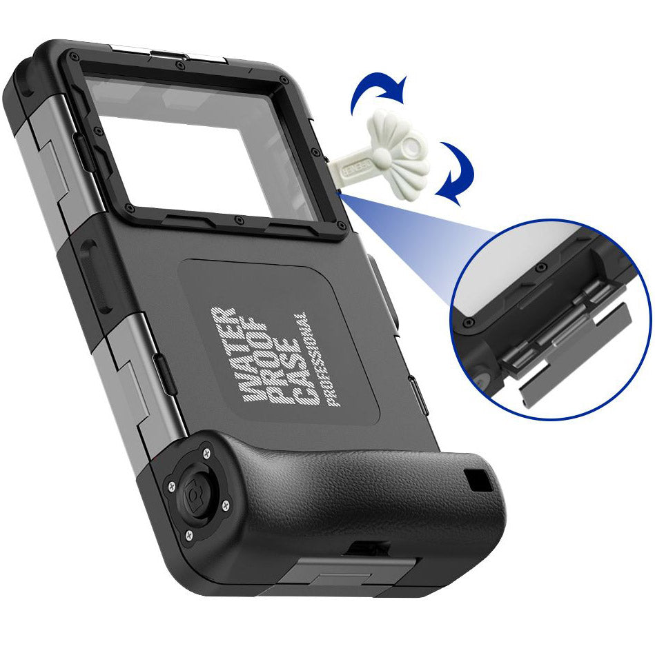 Wasserdichte Schutzhülle Tech Protect Universal Diving case für Smartphone von 4,7" max. 6.7", Schwarz