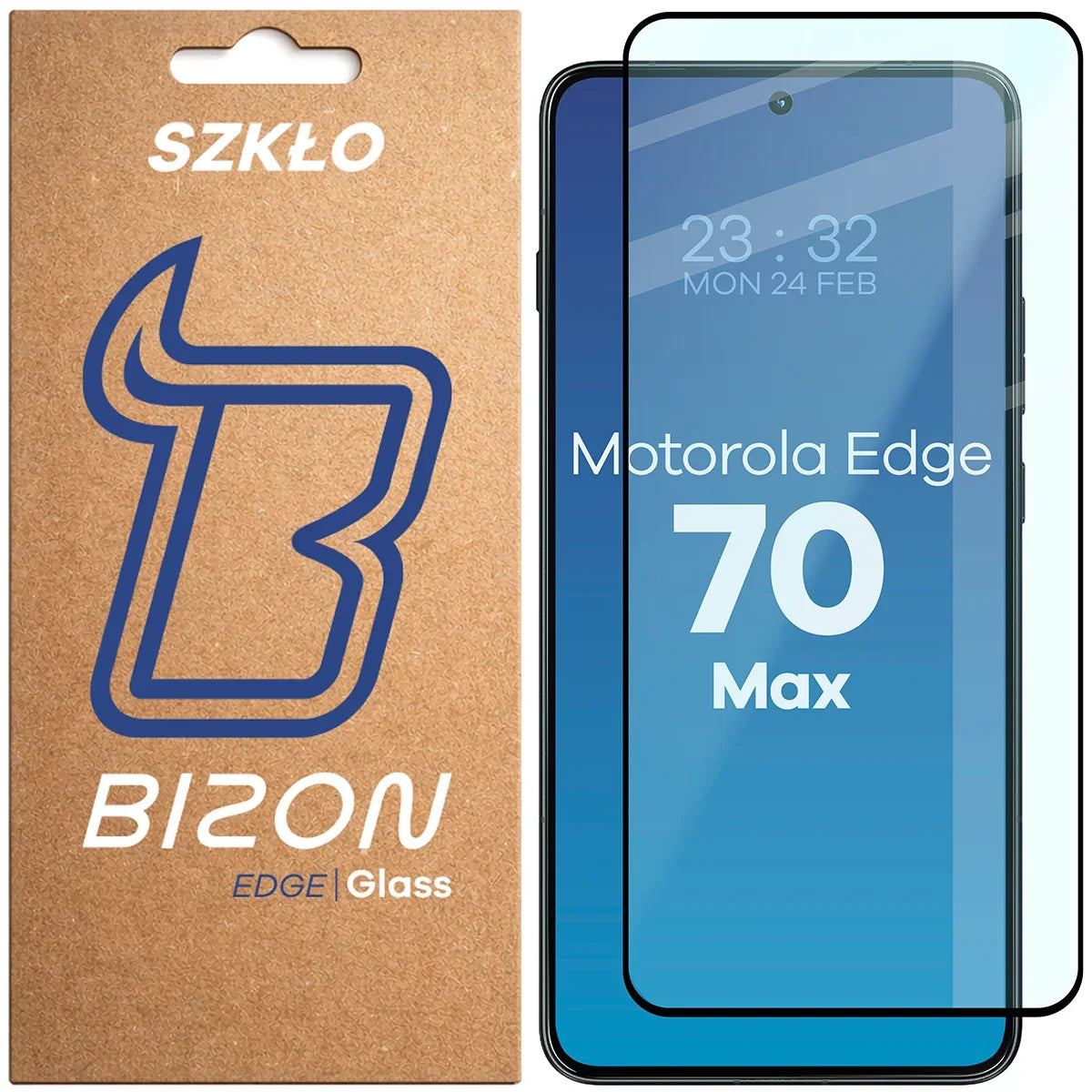 Gehärtetes Glas für Motorola Edge 70 Max, Bizon Glass Edge, Schwarzer Rahmen (1/4)