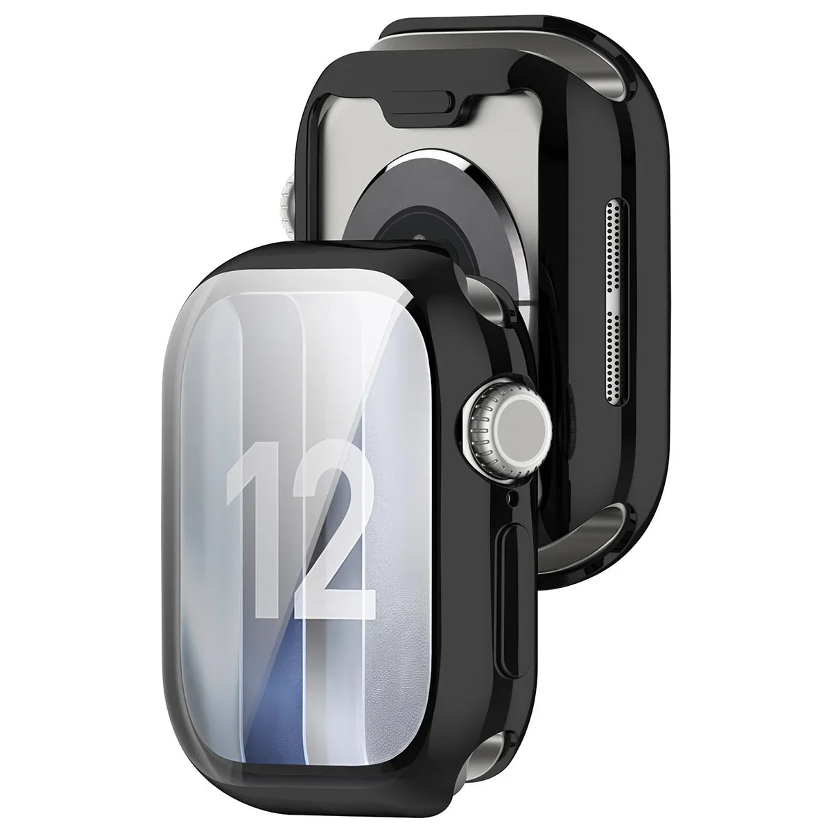 Schutzhülle für Apple Watch Series 12 46mm, Bizon Case Watch Felipe, Schwarz (1/8)