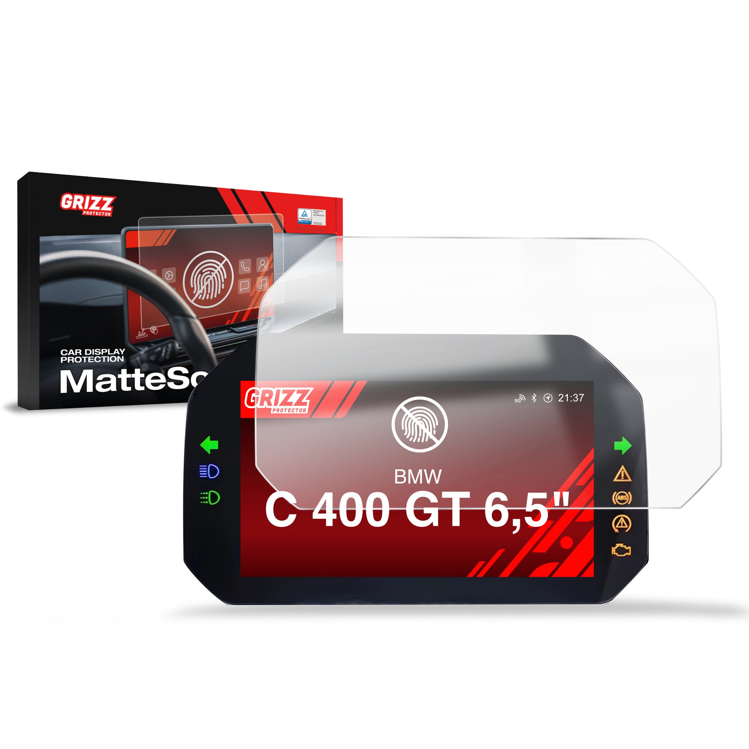 Matte Autodisplayfolie für BMW C 400 GT 6,5" TFT (2019-2024), Grizz Protector