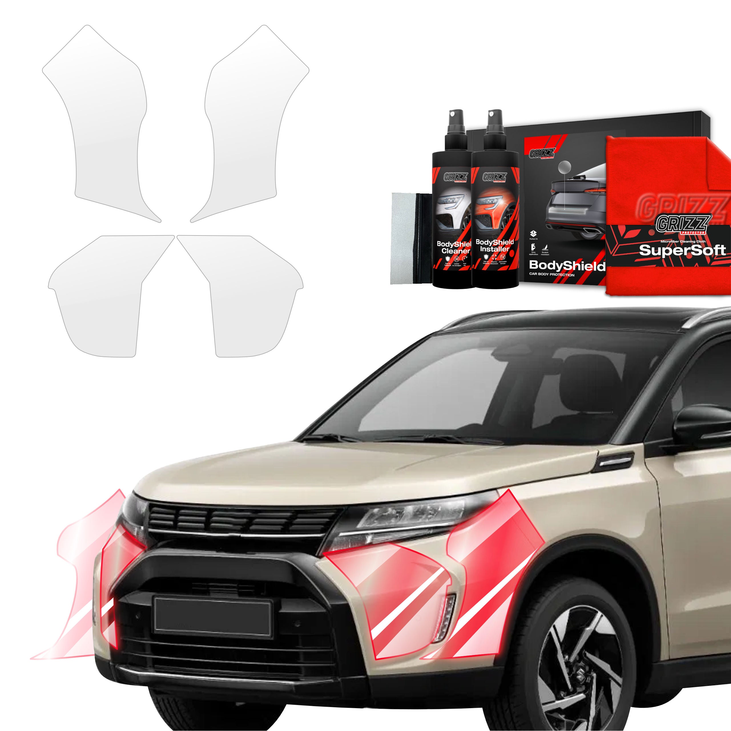 4in1 Schutzfolie Grizz Protector für Stoßstange - Suzuki Vitara Facelift (2024-2026)