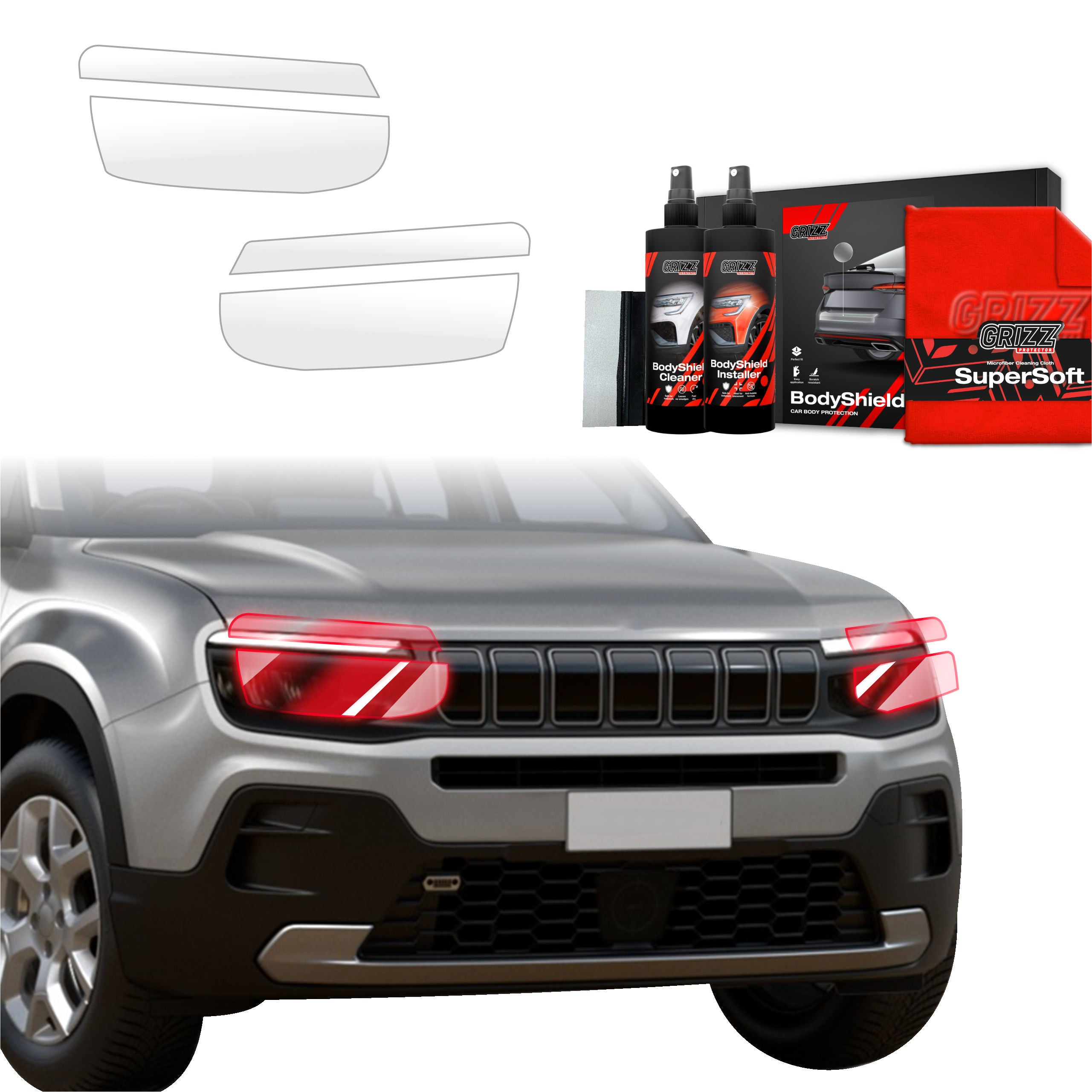 2in1 Schutzfolie Grizz Protector für Scheinwerfer - Jeep Avenger (2023-2026)