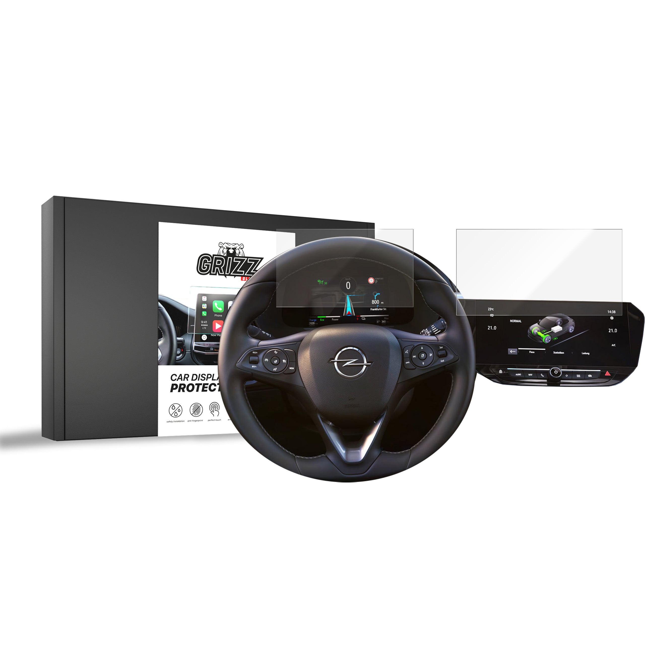 Keramische Autodisplayfolie 2in1 für Opel Corsa F 10" (2020-2026), Grizz Protector