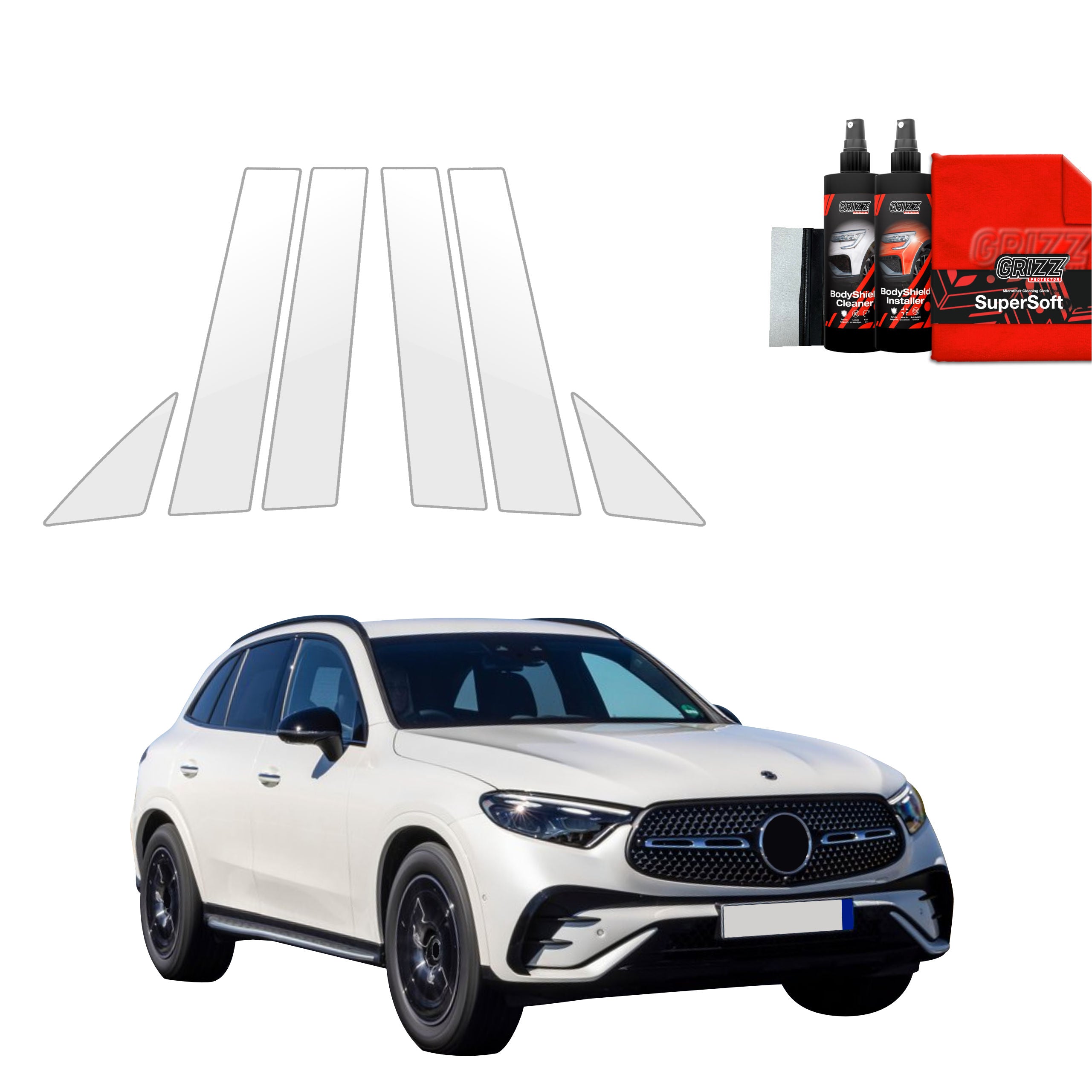 6in1 Schutzfolie Grizz Protector für B-C-Säule - Mercedes-Benz GLC C254 (2023-2025)