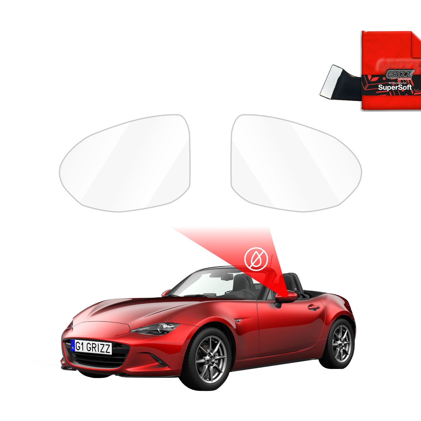 Regenschutzfolie Grizz Protector für Außenspiegel - Mazda MX-5 (2019-2026)