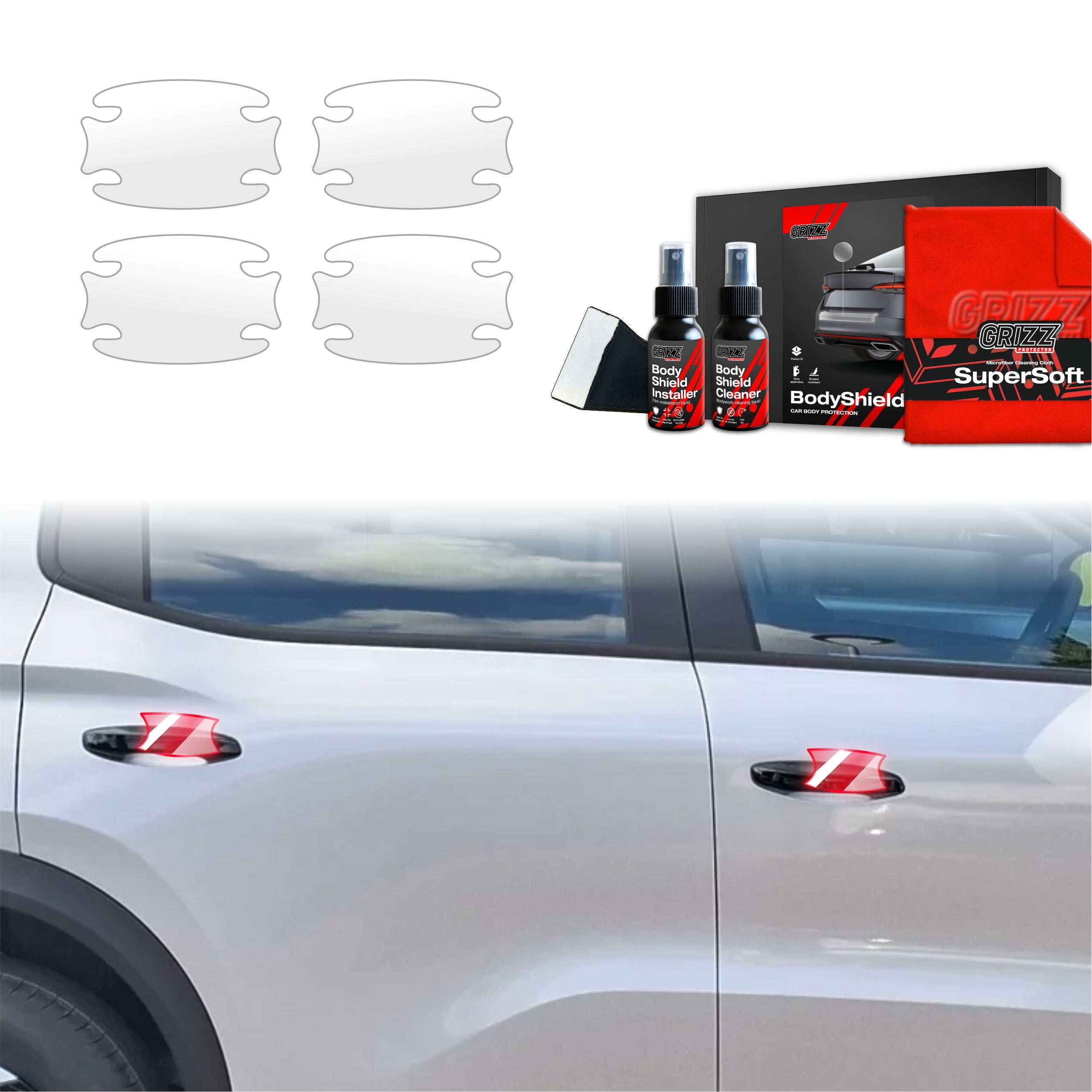 4in1 Schutzfolie Grizz Protector für Türgriffmulden - Opel Frontera (2024-2026)