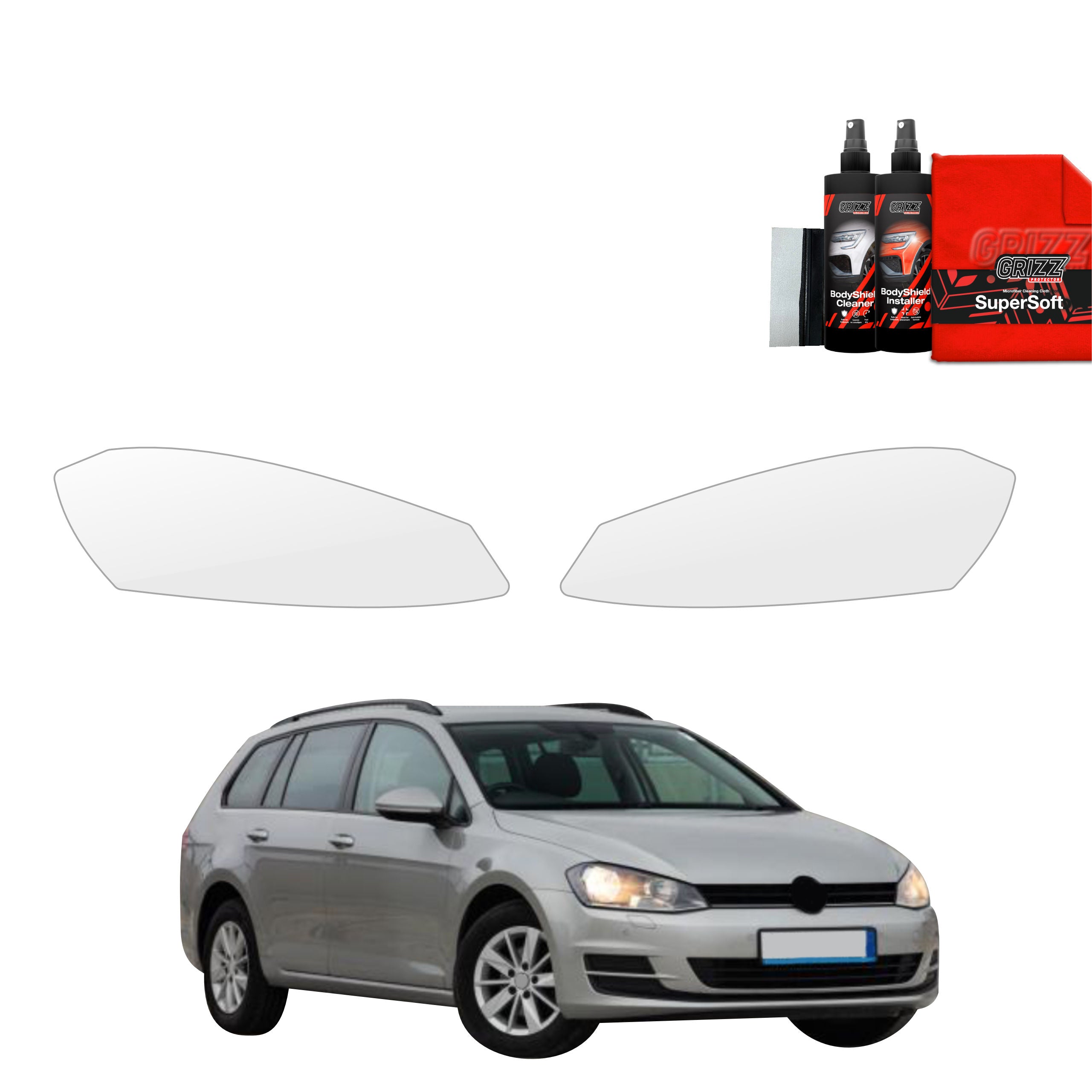 2in1 Schutzfolie Grizz Protector für Scheinwerfer - Volkswagen Golf 7 Variant (2013-2020)