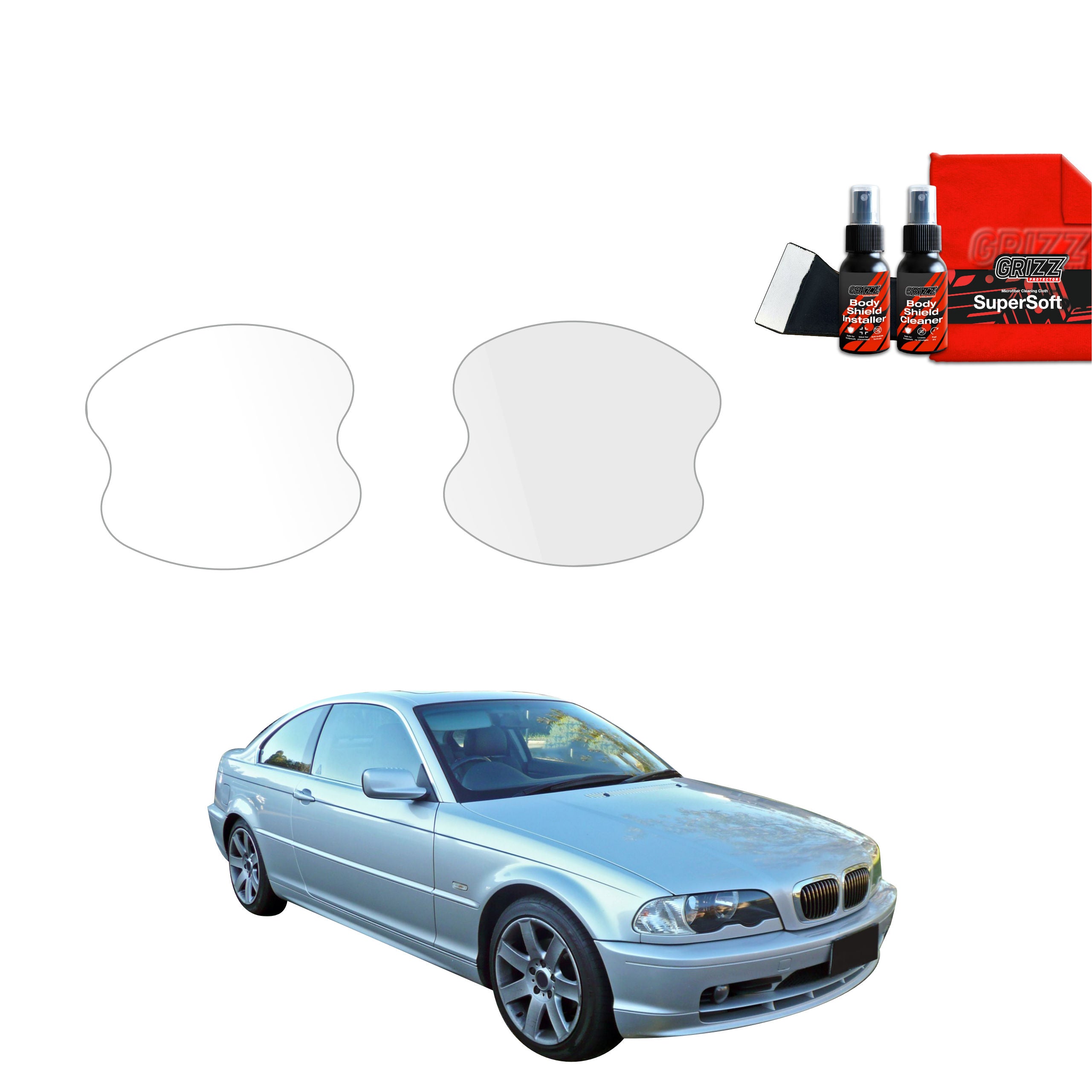 2in1 Schutzfolie Grizz Protector für Türgriffmulden - BMW 3 E46 Coupe Pre-LCI (1999-2002)