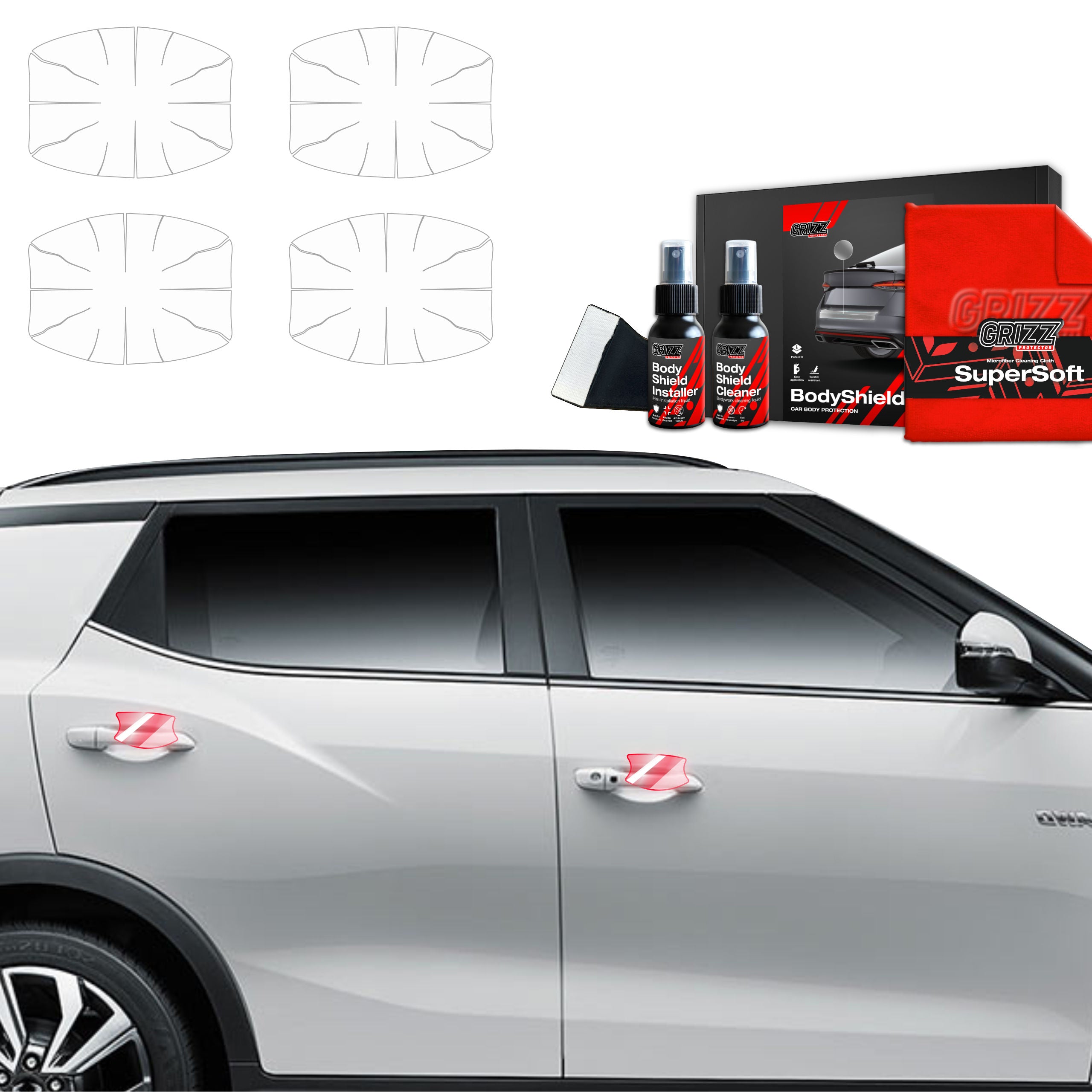 4in1 Schutzfolie Grizz Protector für Türgriffmulden - SsangYong Tivoli (2023-2026)
