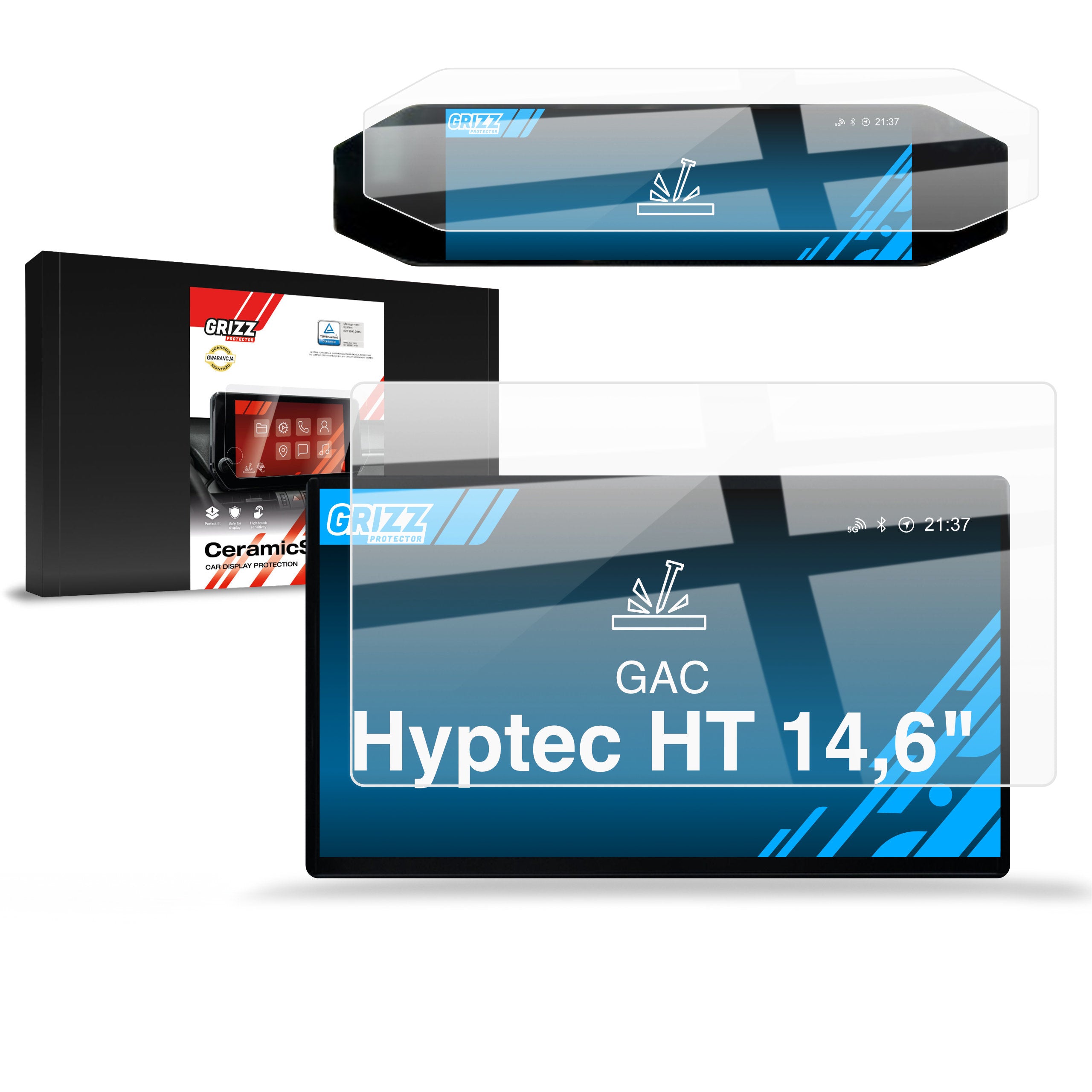Keramische Autodisplayfolie 2in1 für GAC Hyptec HT 14,6" (2025-2026), Grizz Protector