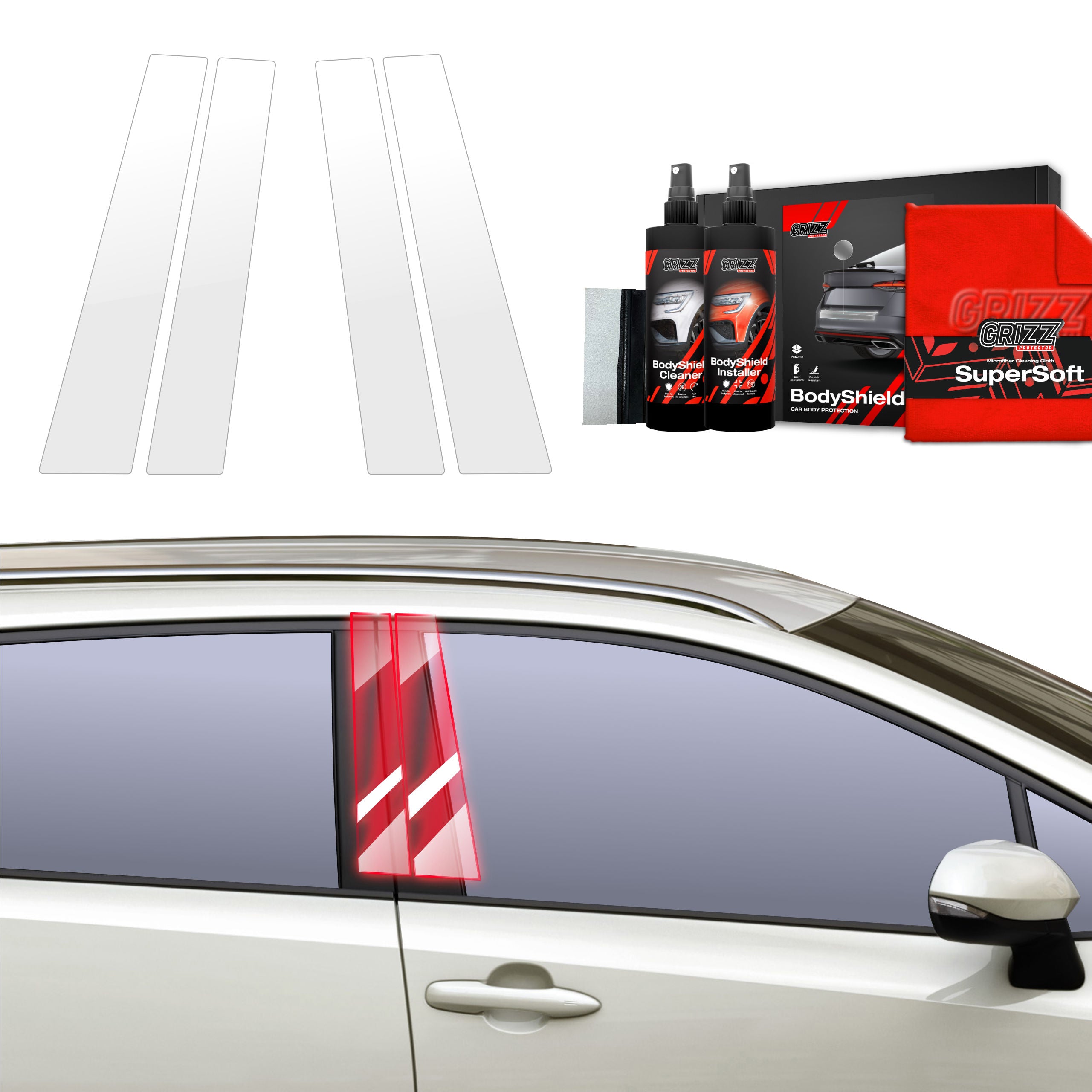 4in1 Schutzfolie Grizz Protector für B-Säule - Suzuki Swace Facelift (2023-2026)