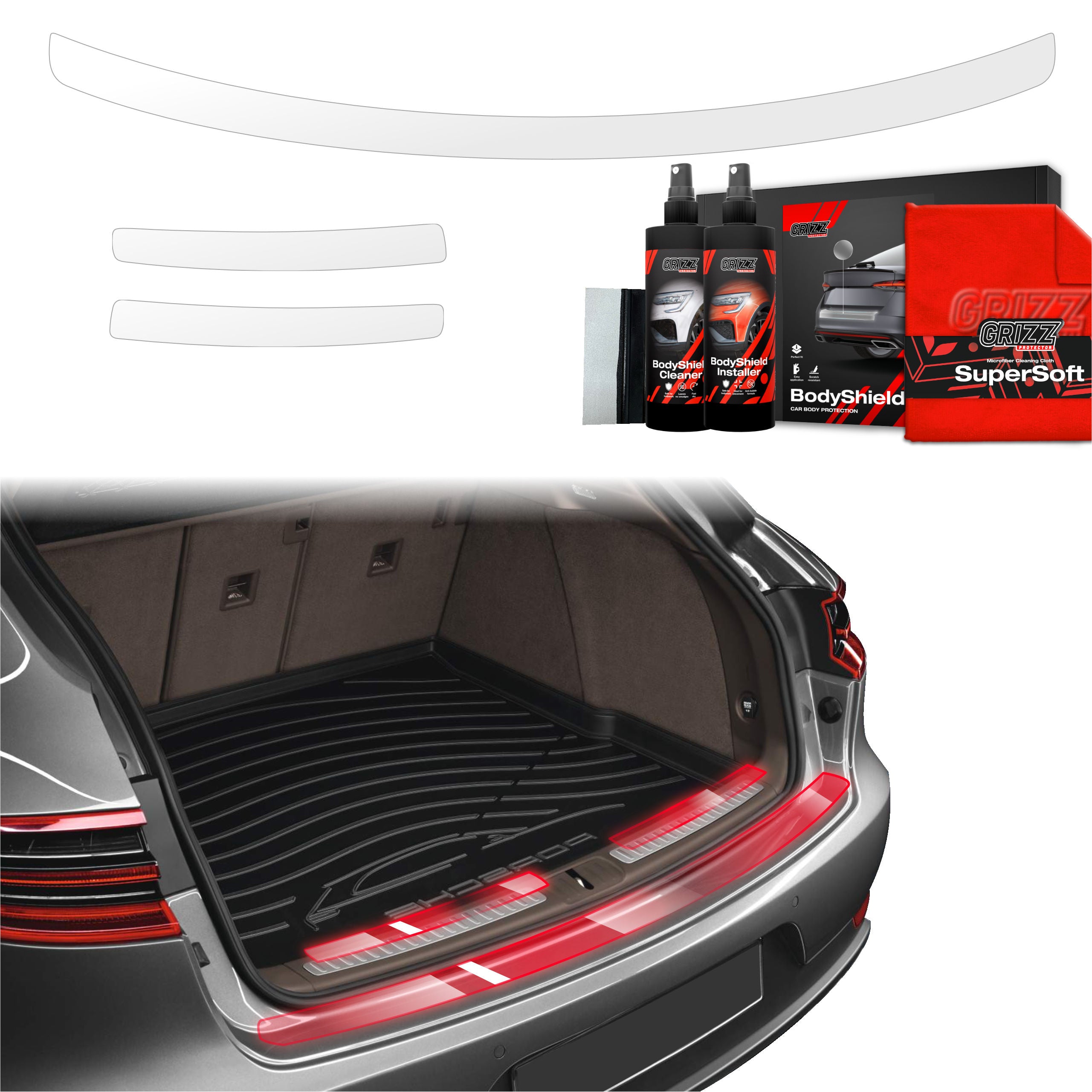 3in1 Schutzfolie Grizz Protector für Ladekante - Porsche Macan GTS (2021-2024)