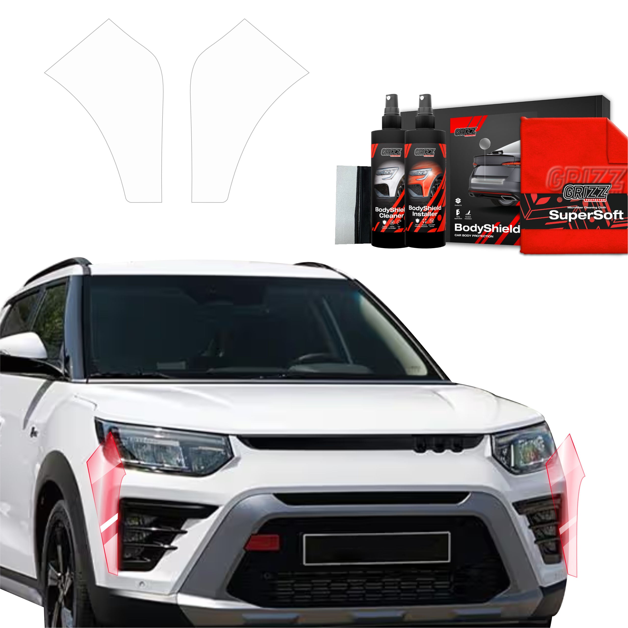 2in1 Schutzfolie Grizz Protector für Stoßstange - SsangYong Tivoli (2023-2026)