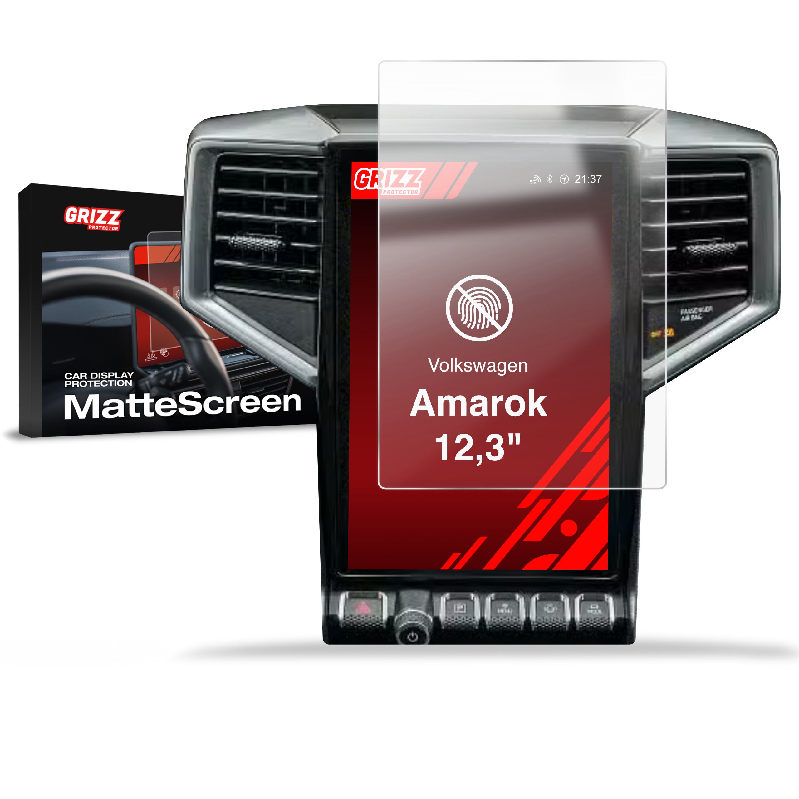 Matte Autodisplayfolie für Volkswagen Amarok 12,3" (2023-2026), Grizz Protector