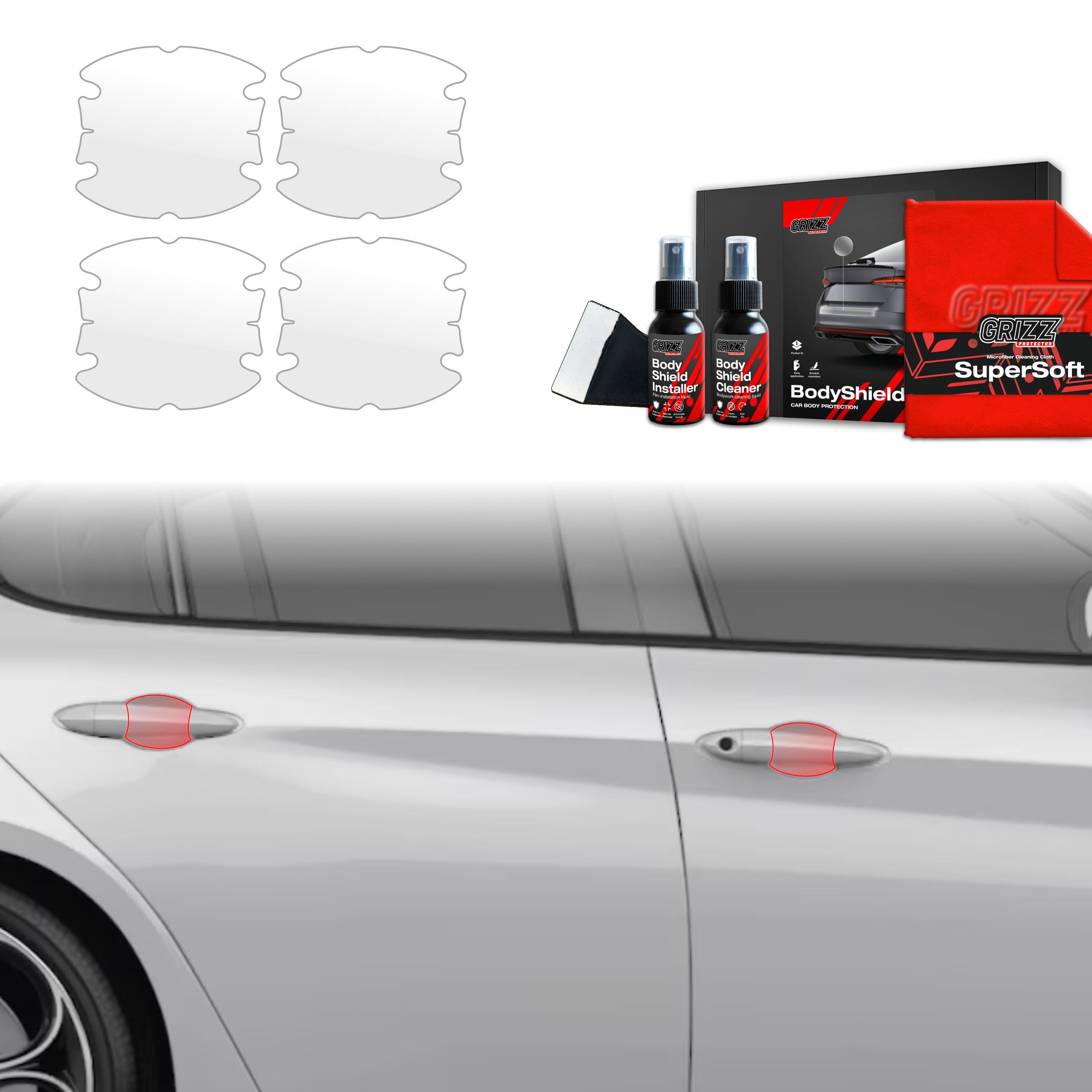 4in1 Schutzfolie Grizz Protector für Türgriffmulden - Alfa Romeo Giulia (2023-2026)