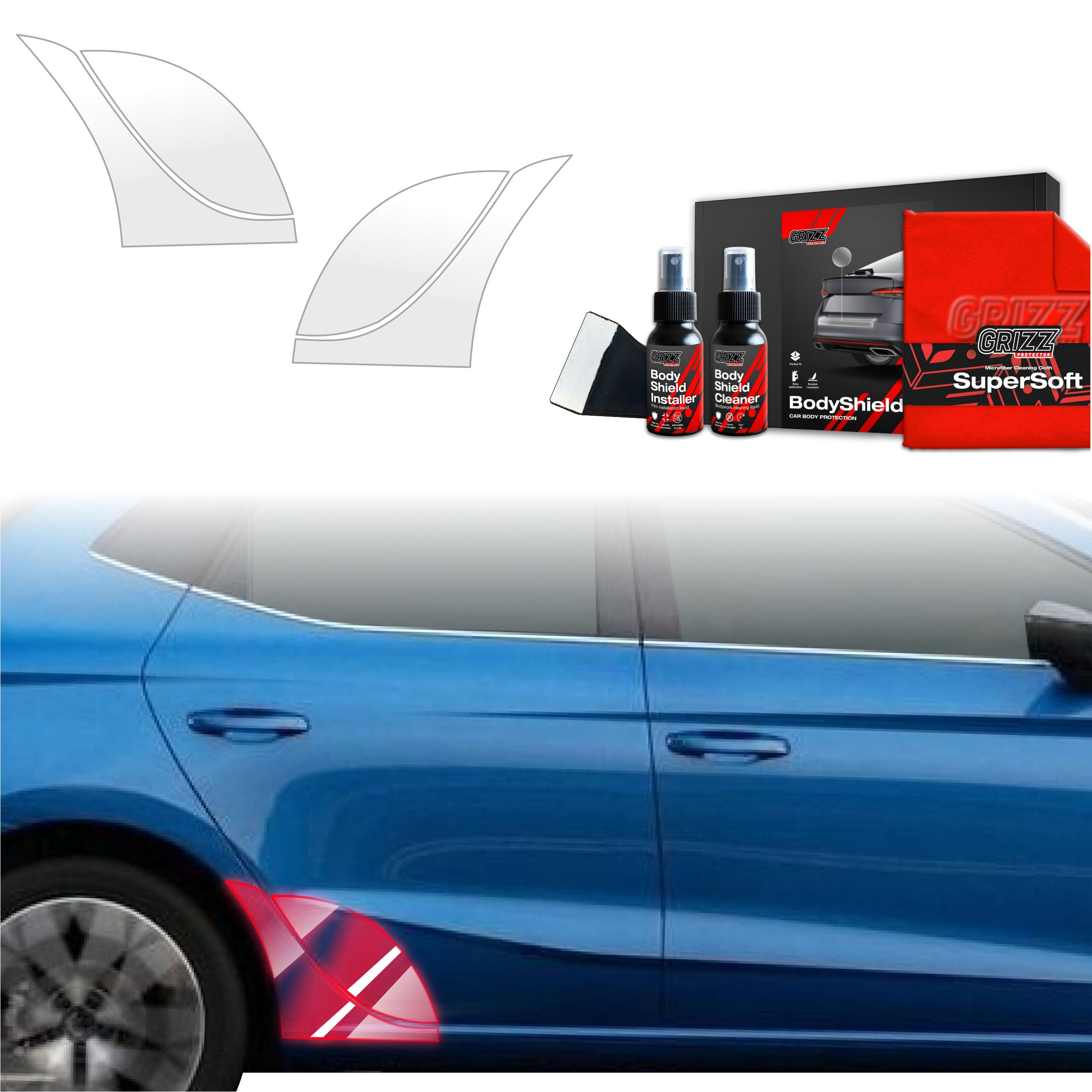 4in1 Schutzfolie Grizz Protector für hinteren & vorderen Seitenschwelle - Seat Ibiza (2021-2026)