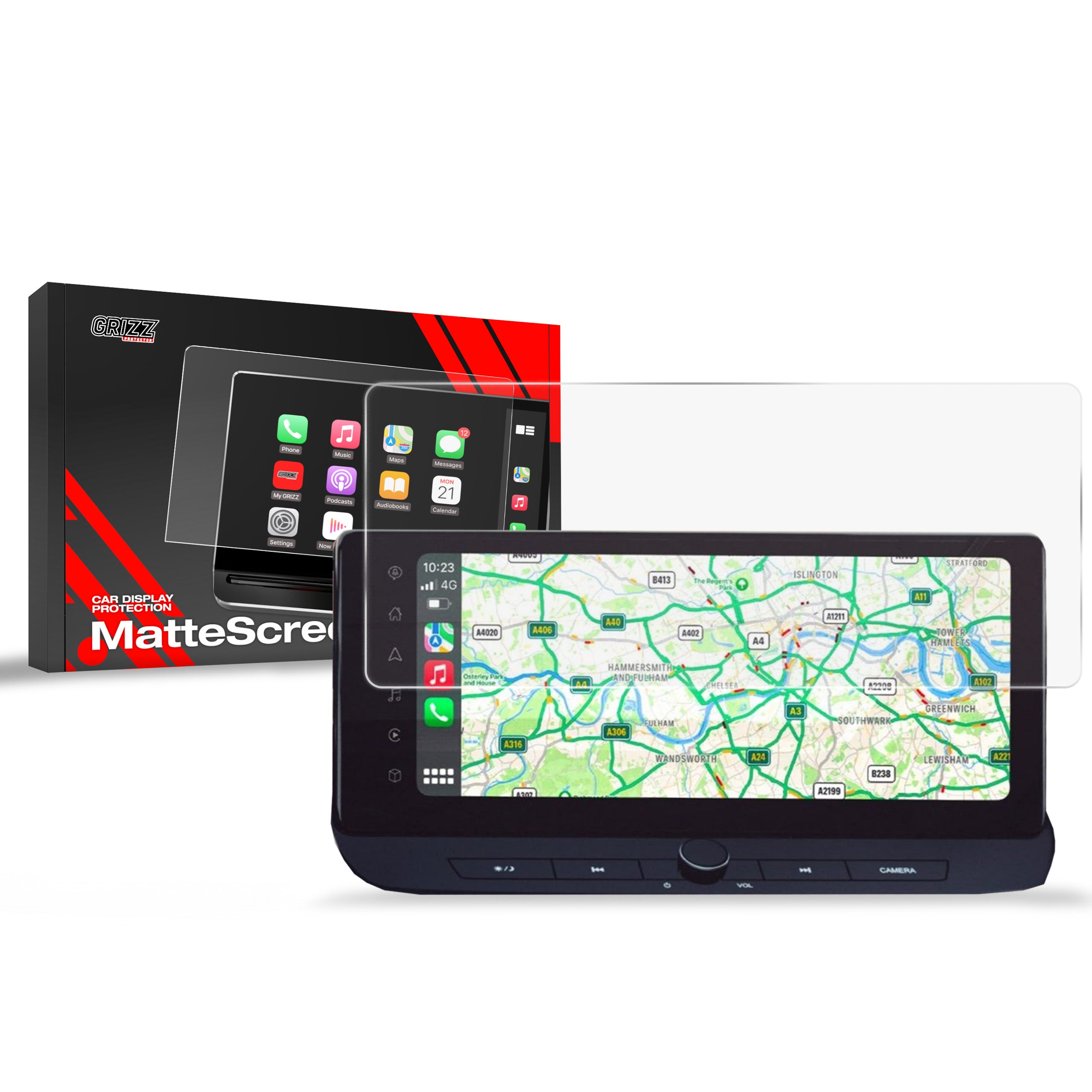 Matte Autodisplayfolie für Mitsubishi Outlander 12,3" (2024-2026), Grizz Protector