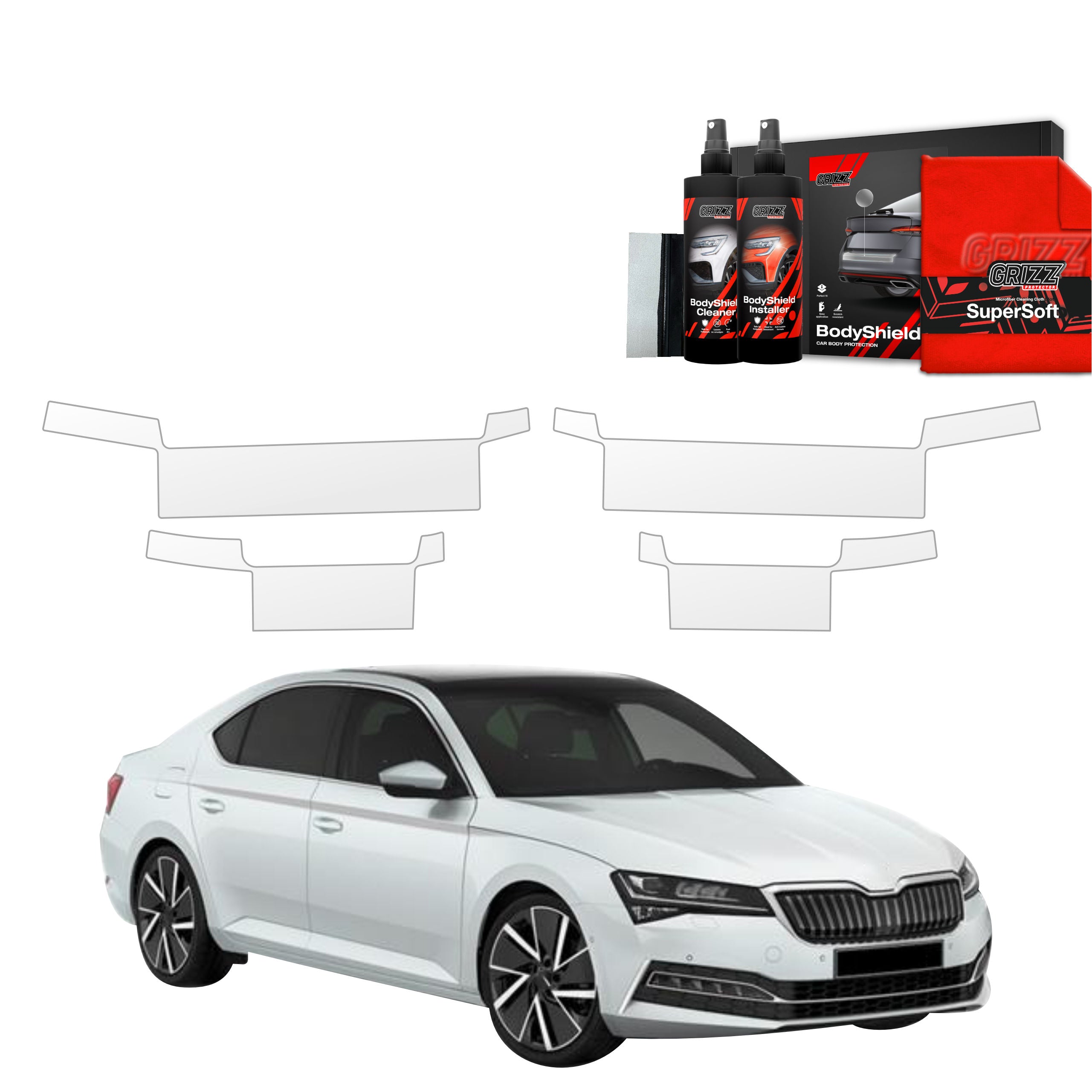 4in1 Schutzfolie Grizz Protector für Schweller - Skoda Superb 3 Liftback (2019-2023)