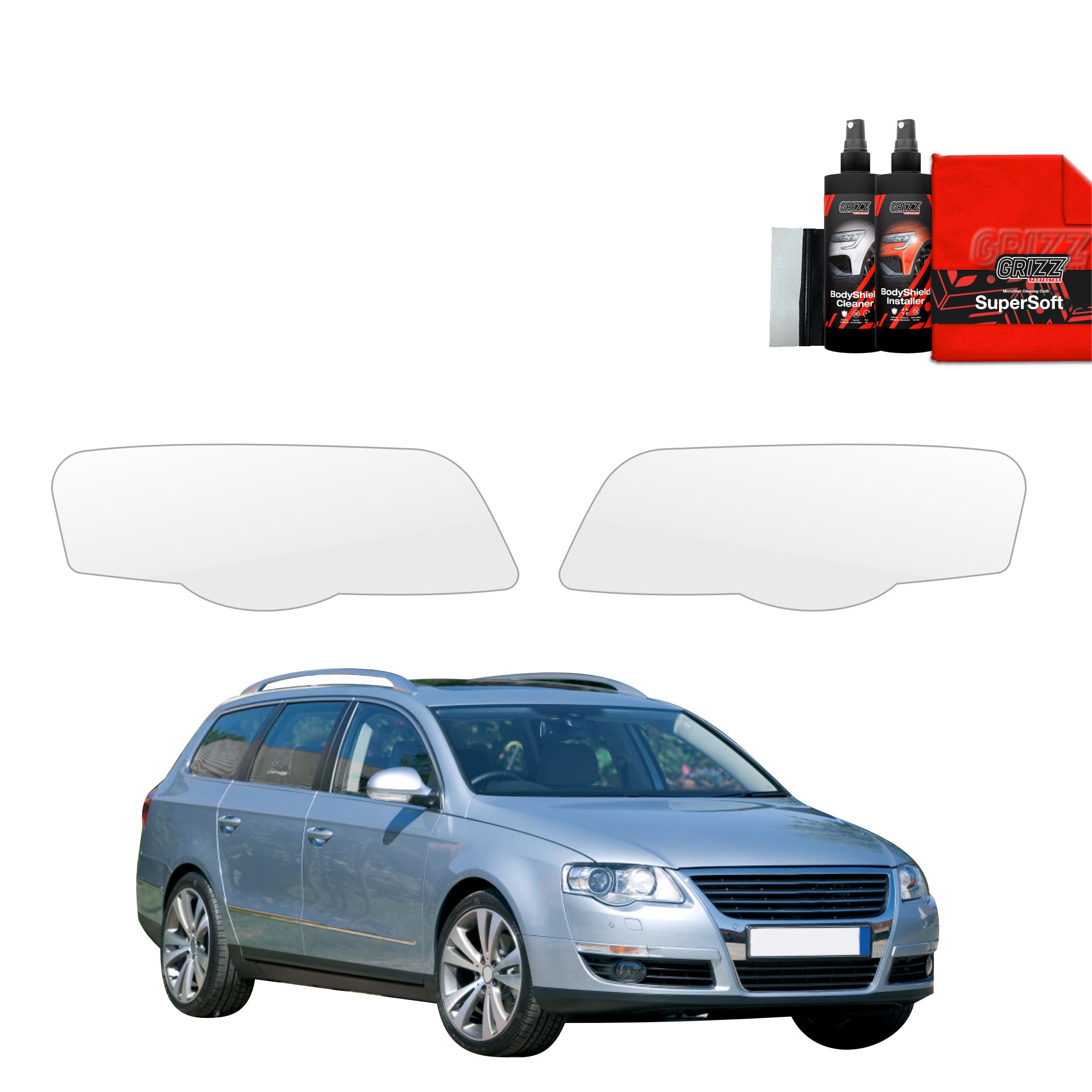 2in1 Schutzfolie Grizz Protector für Scheinwerfer - Volkswagen Passat B6 Variant (2005-2010)