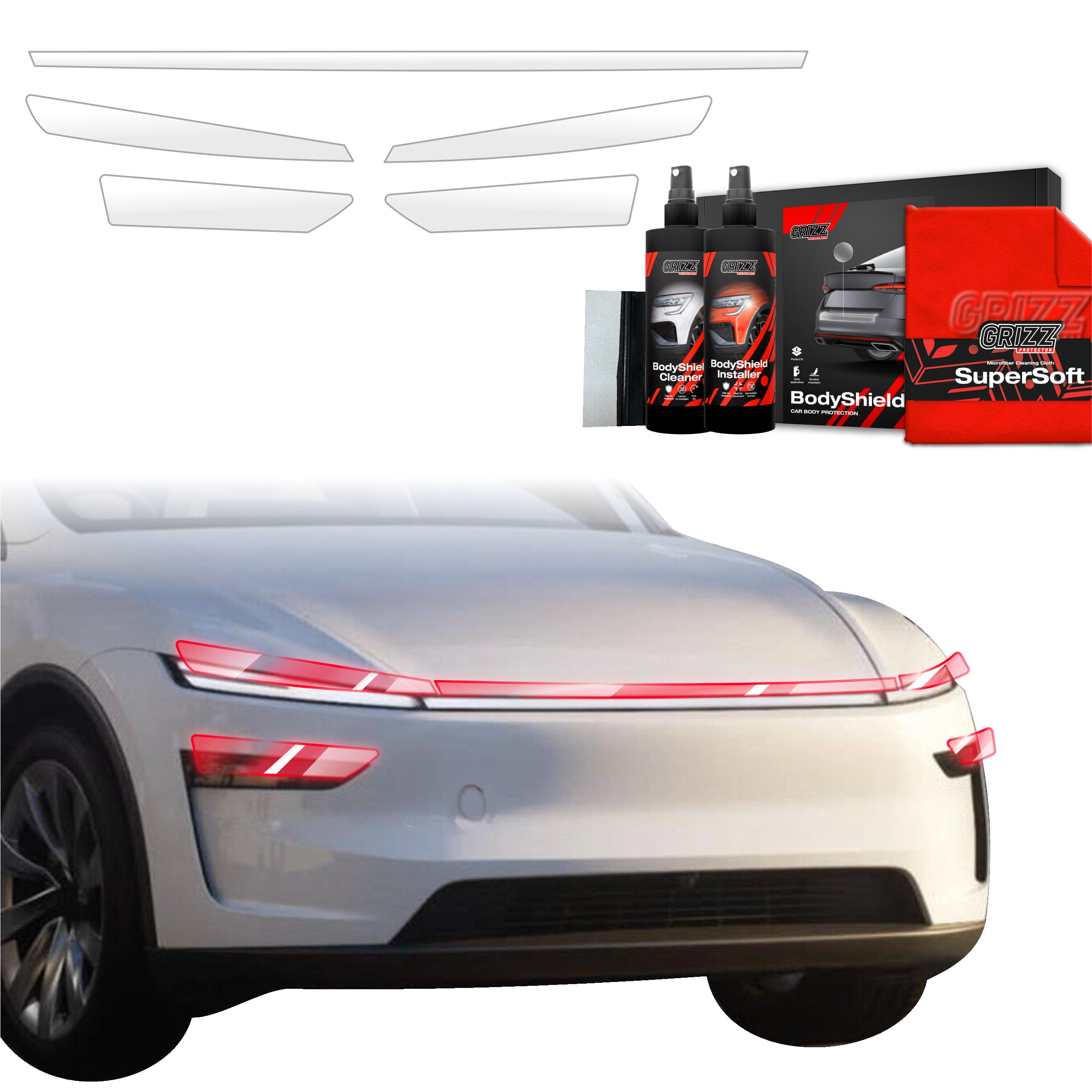 5in1 Schutzfolie Grizz Protector für Scheinwerfer - Tesla Model Y Juniper (2024-2025)