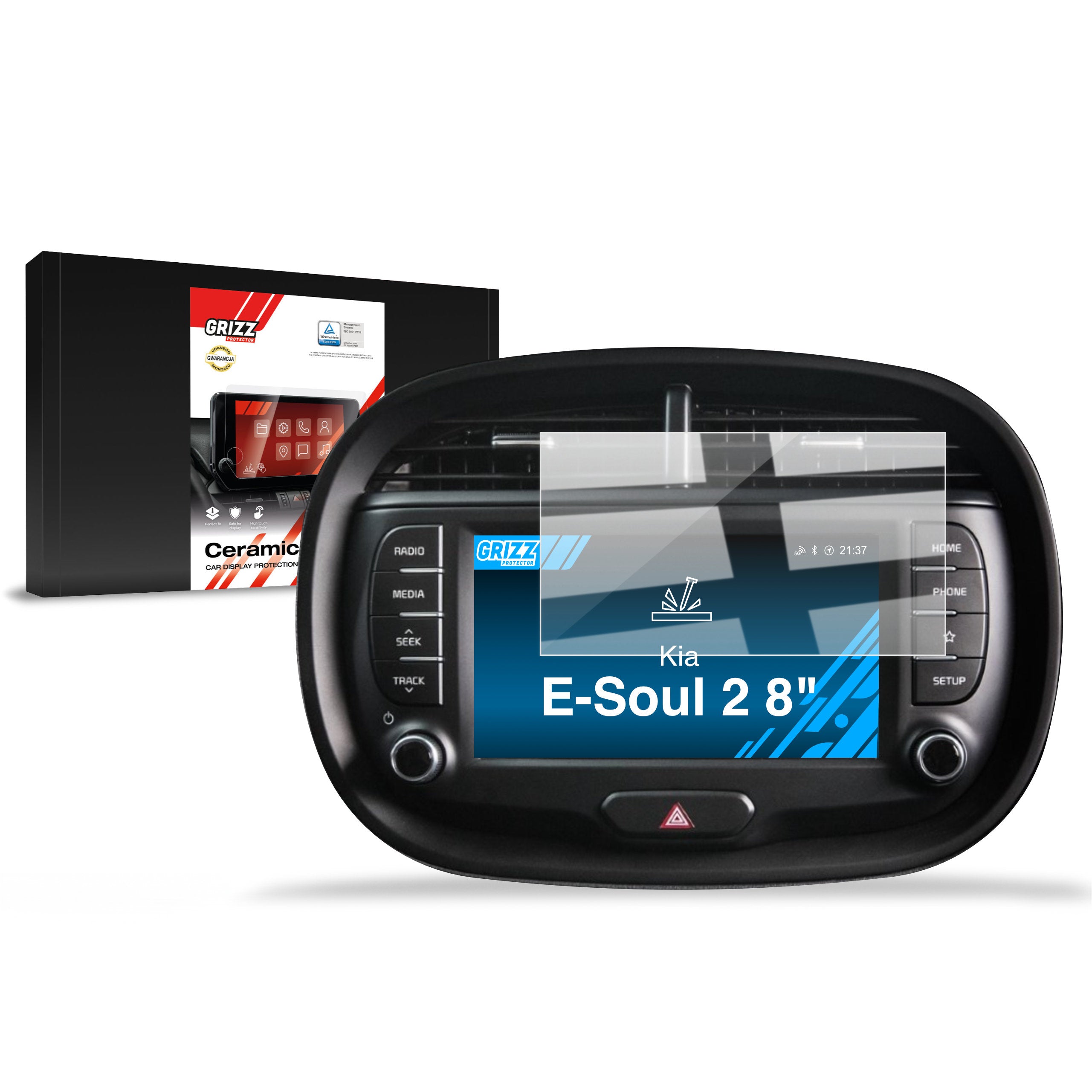 Keramische Autodisplayfolie für Kia E-Soul 2 (2018-2022), Grizz Protector
