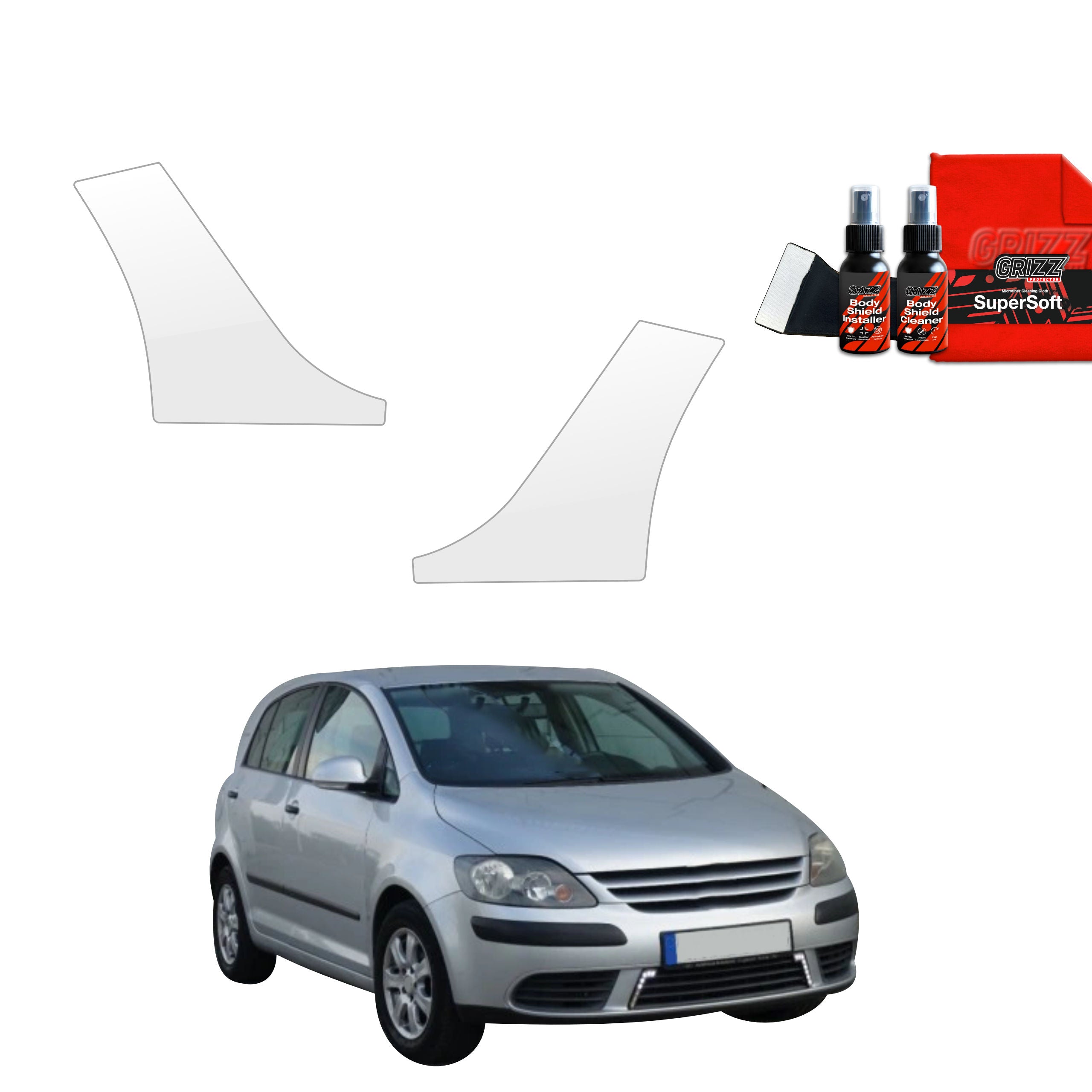 2in1 Schutzfolie Grizz Protector für hinteren & vorderen Seitenschwelle - Volkswagen Golf Plus Hatchback 5D (2004-2008)