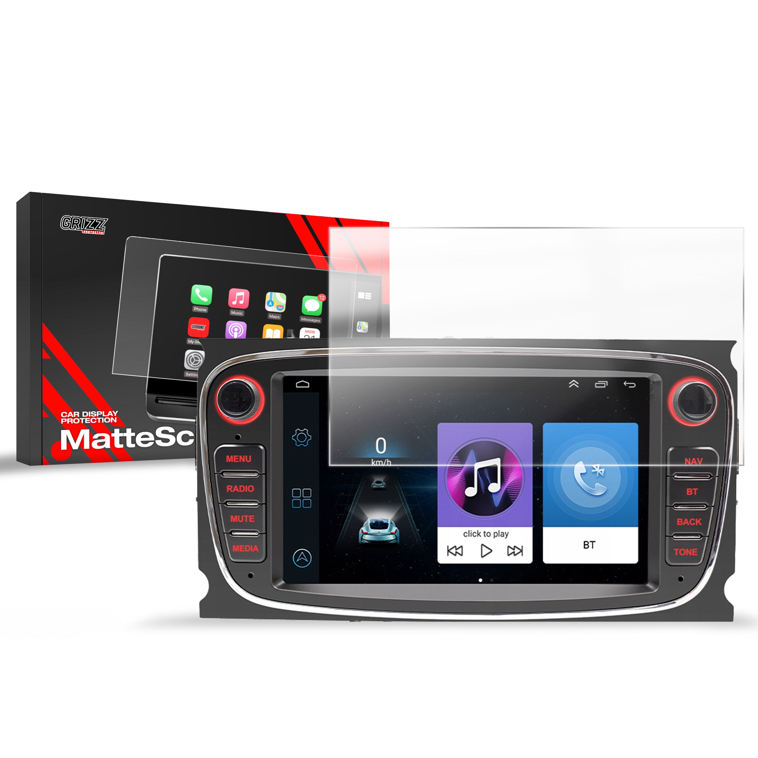 Matte Autodisplayfolie für 2DIN 7" Ford, Grizz Protector