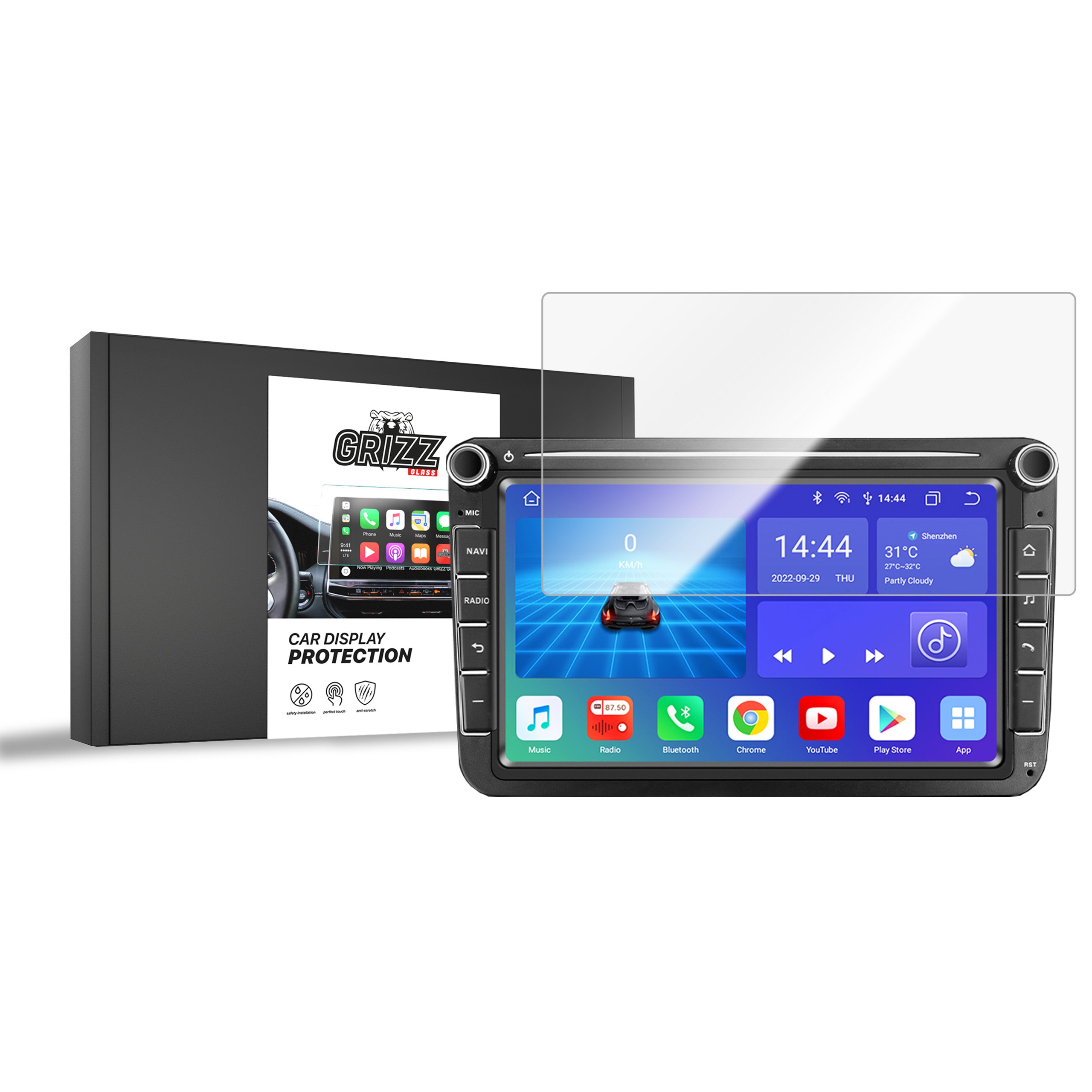 Keramische Autodisplayfolie für Android Radio, Grizz Protector