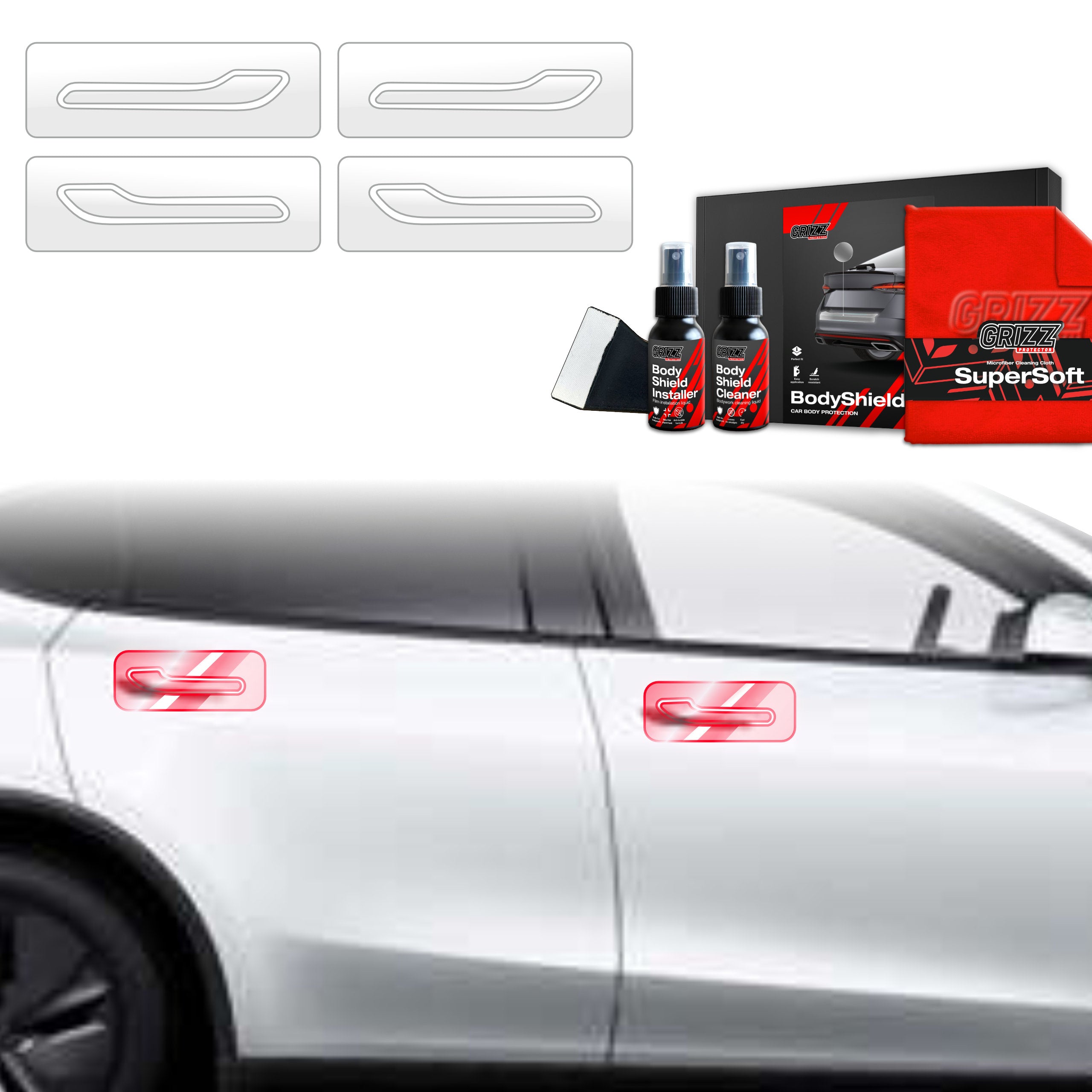 4in1 Schutzfolie Grizz Protector für Türgriffmulden - Tesla Model Y Juniper (2024-2025)