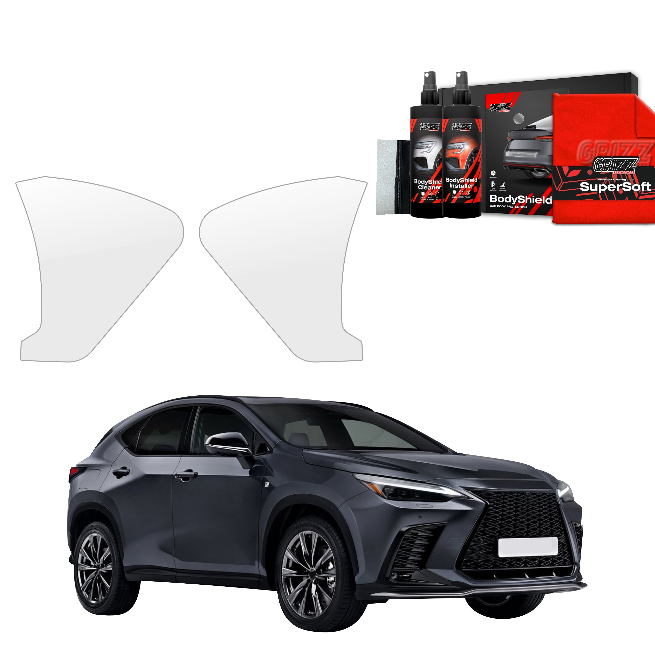 2in1 Schutzfolie Grizz Protector für Stoßstange - Lexus NX 350h (2021-2023)