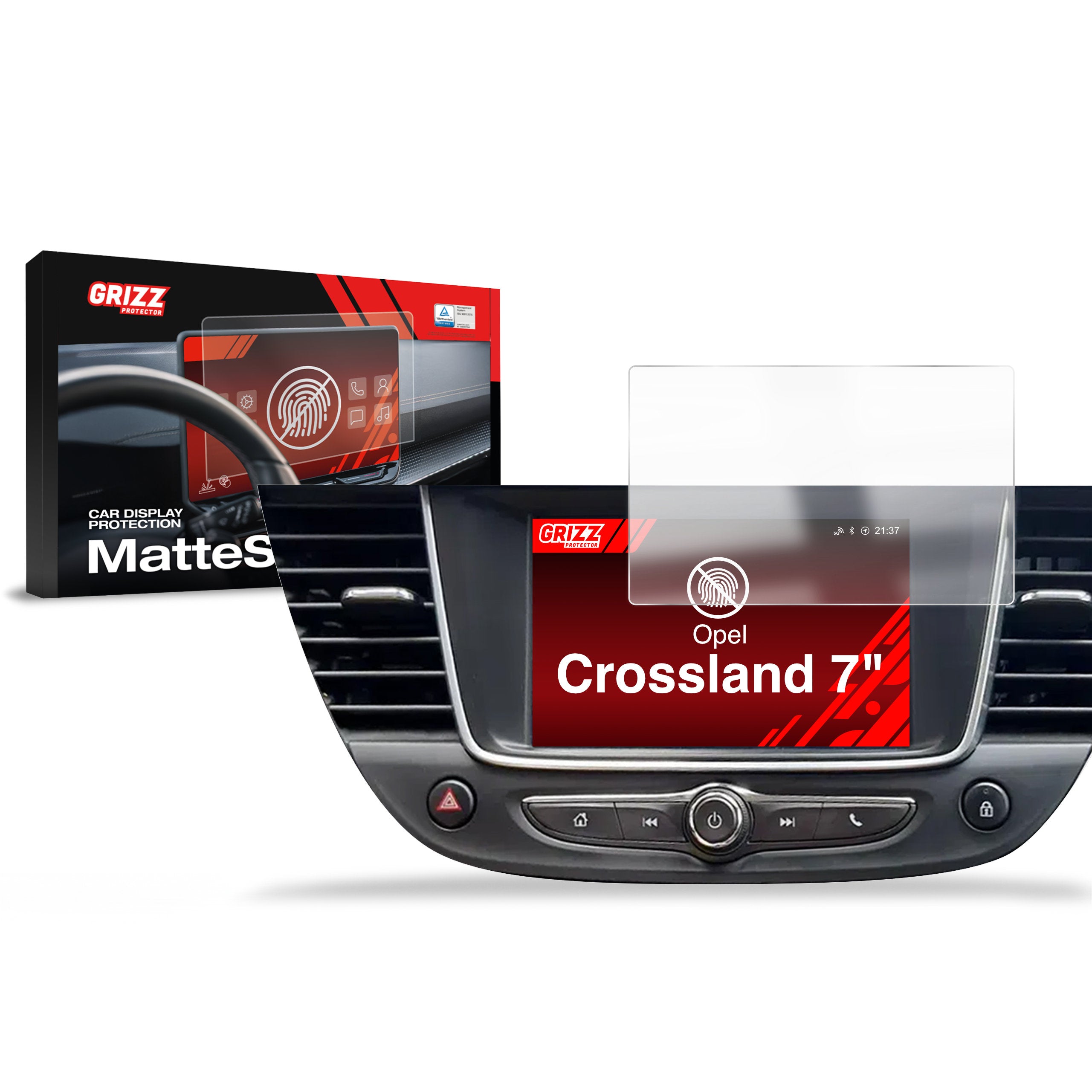 Matte Autodisplayfolie für Opel Crossland (2017-2024), Grizz Protector