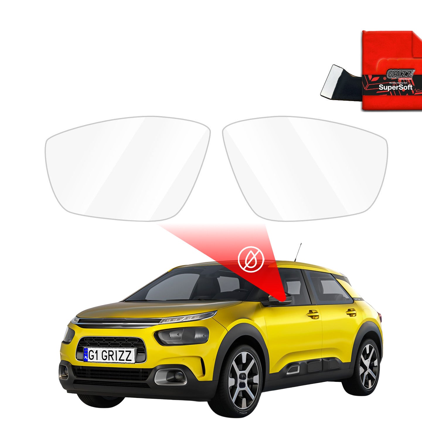 Regenschutzfolie Grizz Protector für Außenspiegel - Citroen C4 Cactus (2014-2018)