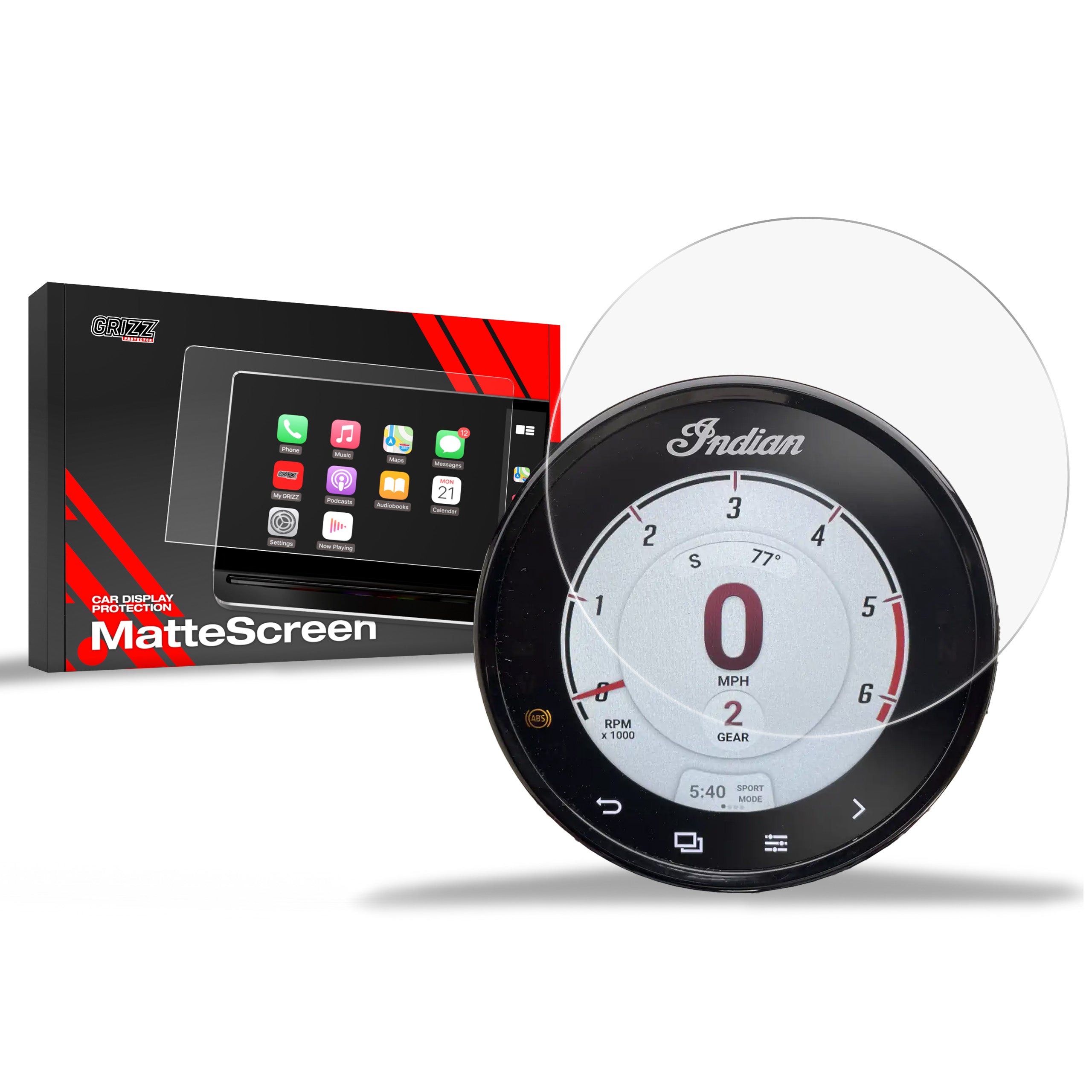 Matte Autodisplayfolie für Indian FTR Sport 4" (2022-2026), Grizz Protector