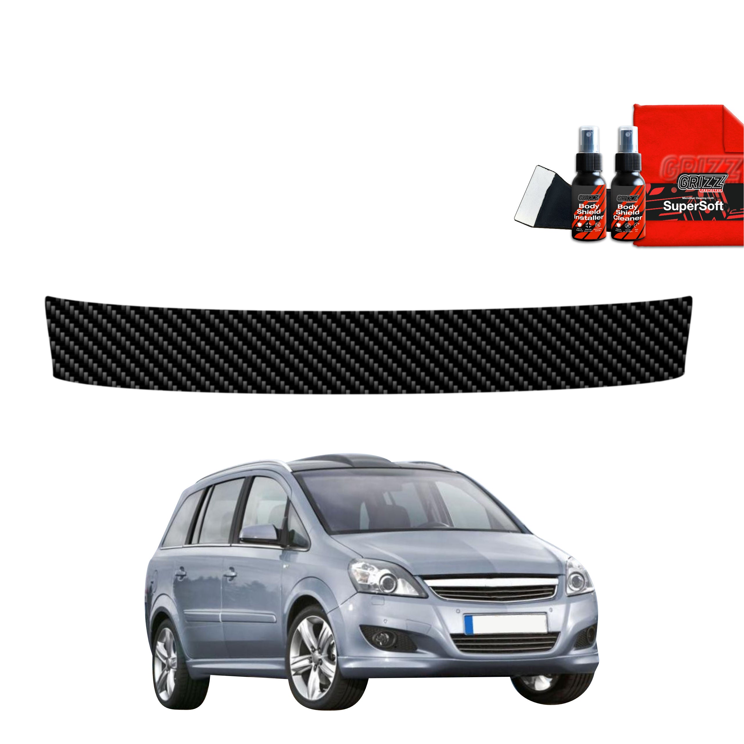 Kohlenstoff Schutzfolie Grizz Protector für Ladekante - Opel Zafira B Kombi 5D (2010-2014)