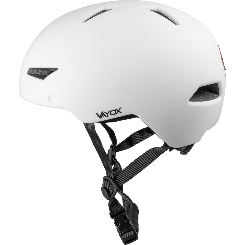 Fahrradhelm mit LED-Licht, Vayox Street VA0423WMM 55-58 cm, Weiss