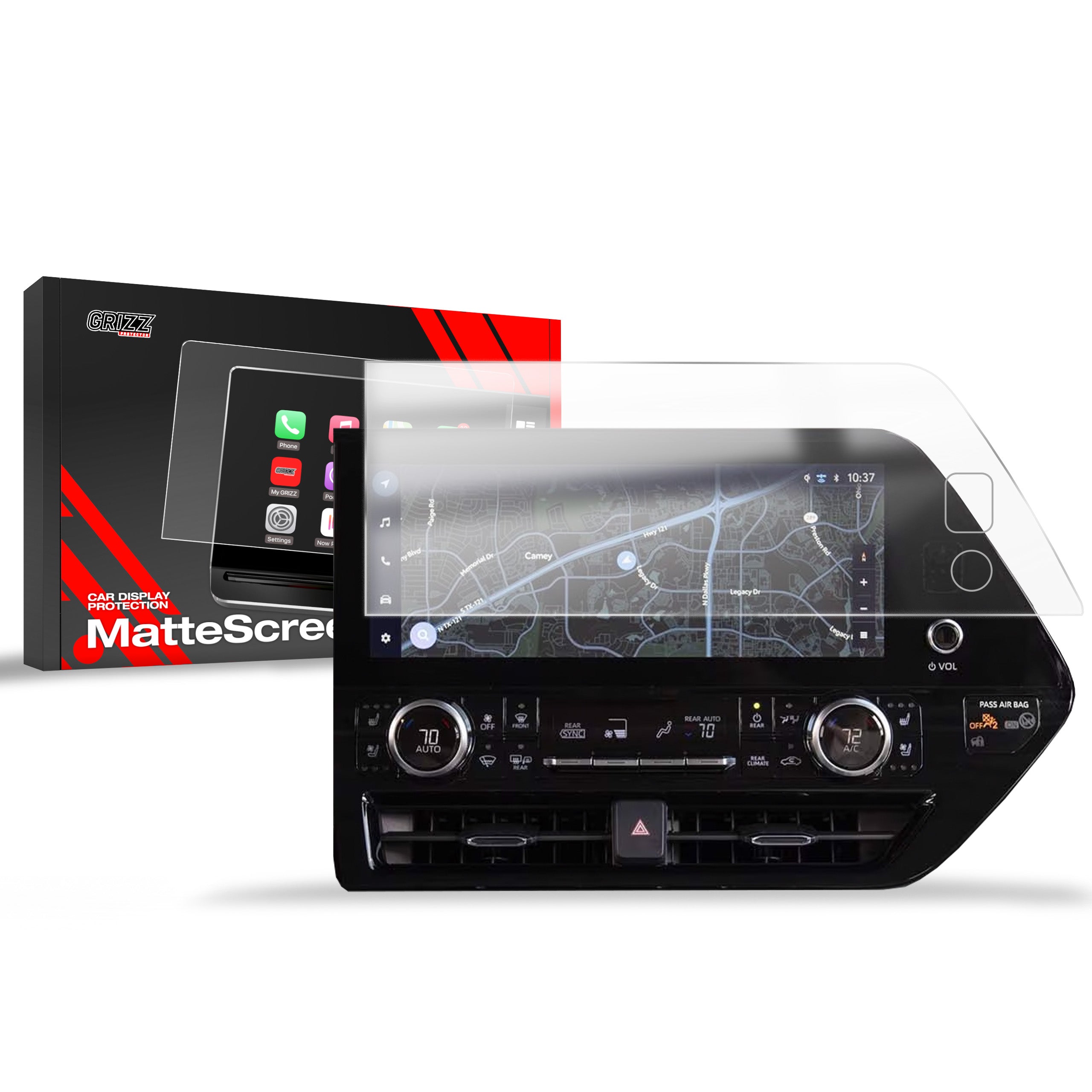 Matte Autodisplayfolie für Toyota Highlander 4 12,3" (2023-2026), Grizz Protector