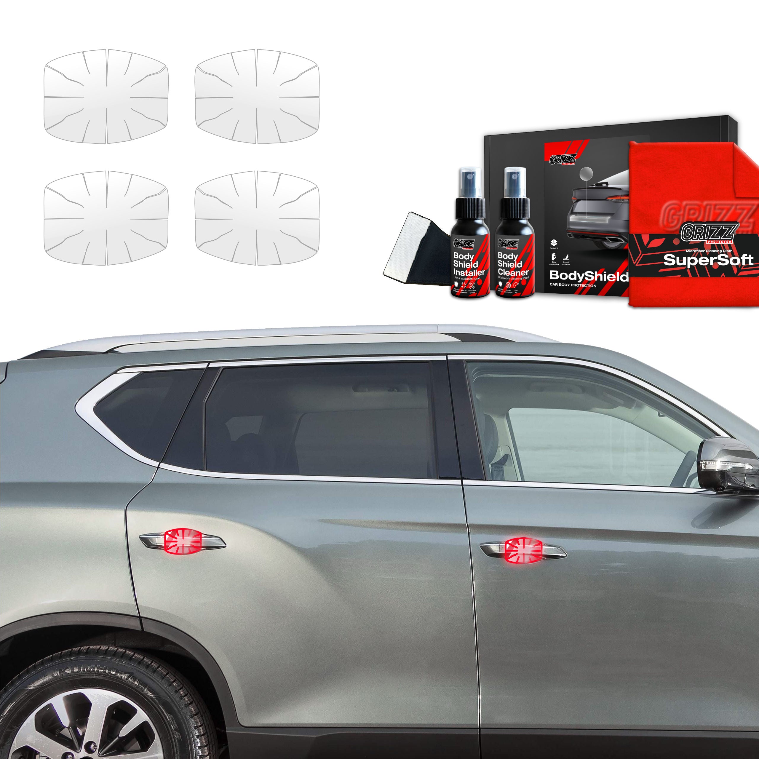 4in1 Schutzfolie Grizz Protector für Türgriffmulden - SsangYong Rexton (2023-2026)