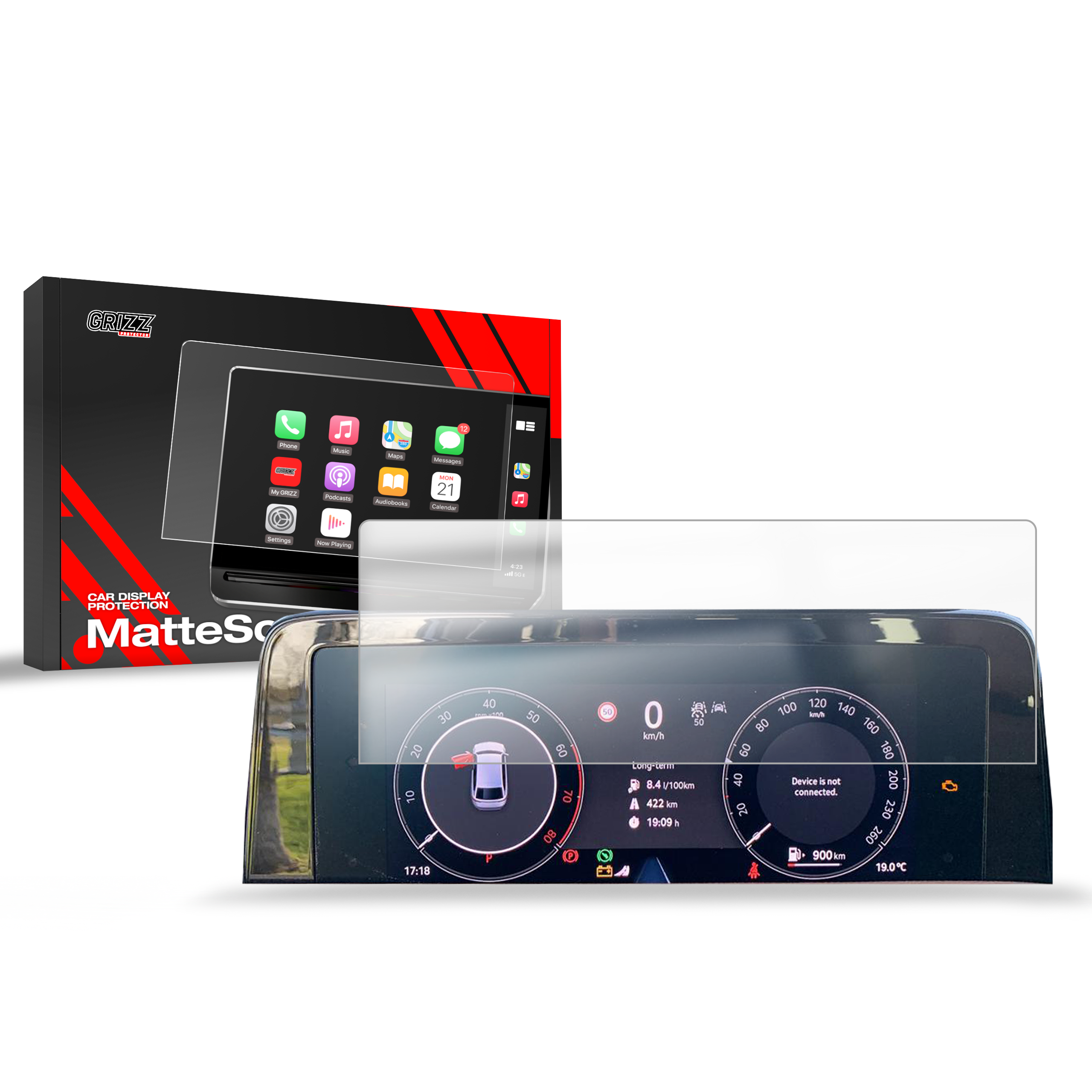 Matte Autodisplayfolie für Skoda Superb 4 Virtual Cockpit (2024-2026), Grizz Protector