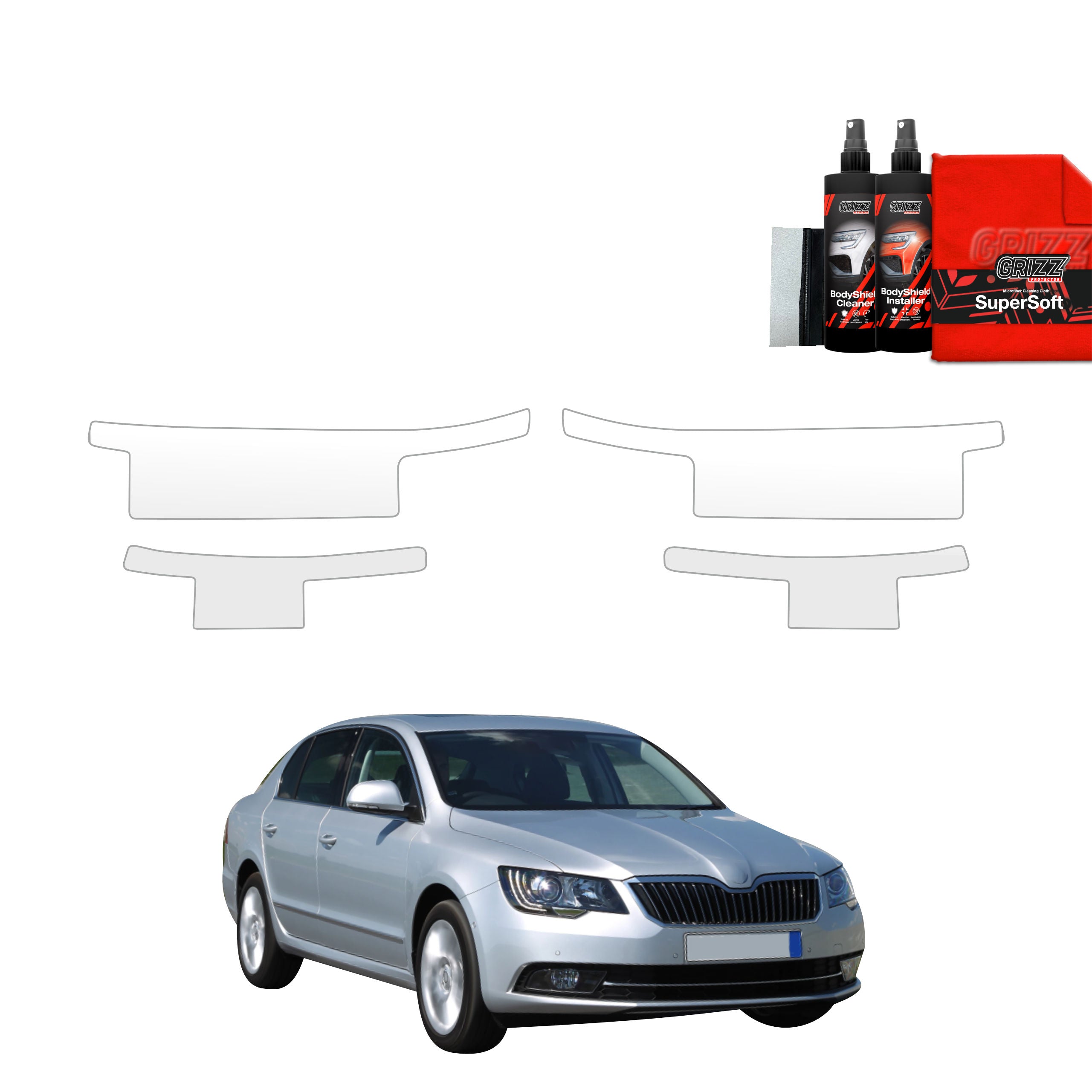 4in1 Schutzfolie Grizz Protector für Schweller - Skoda Superb 2 Facelifting (2013-2015)
