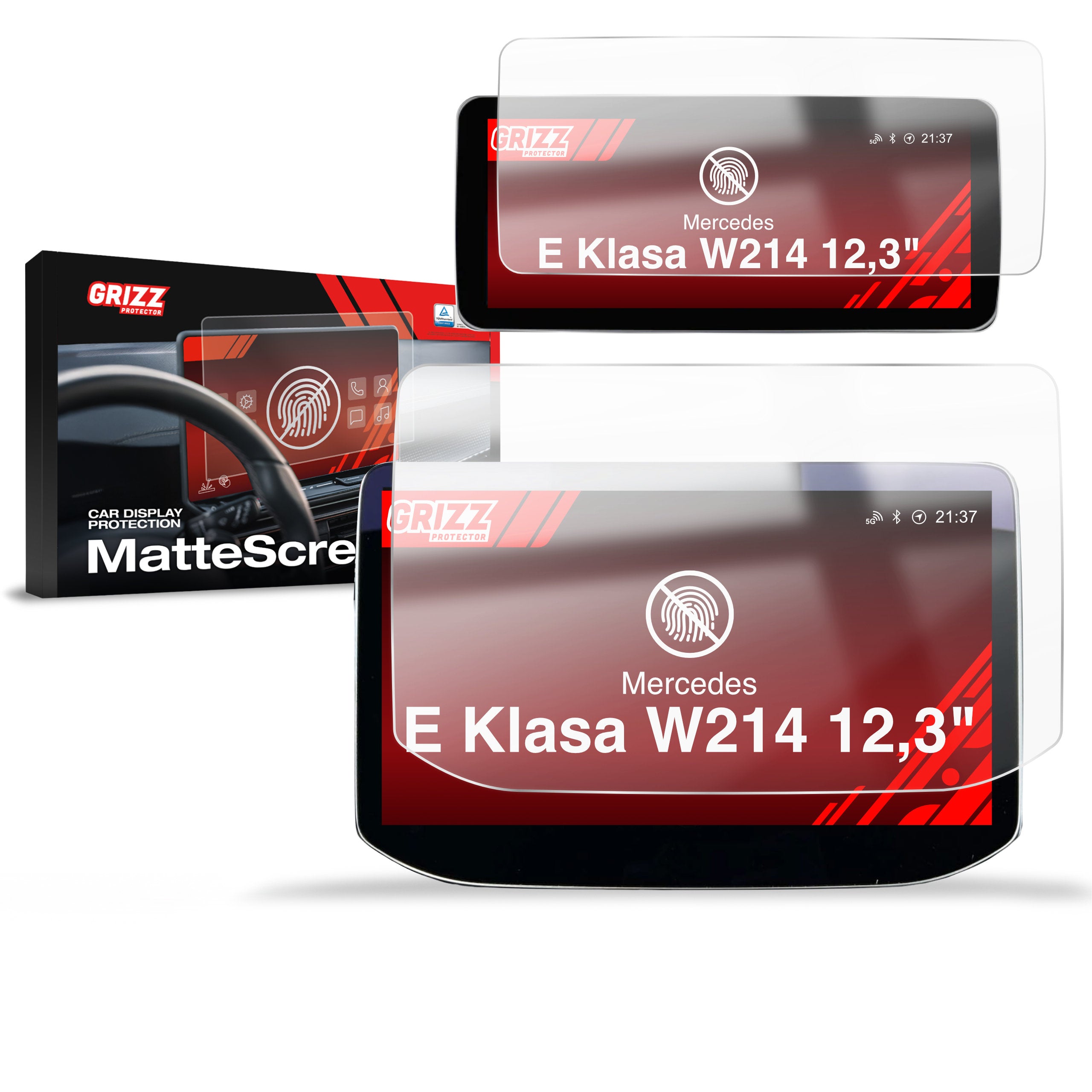 Matte Autodisplayfolie 2in1 für Mercedes E Klasse W214 Widescreen (2023-2026), Grizz Protector
