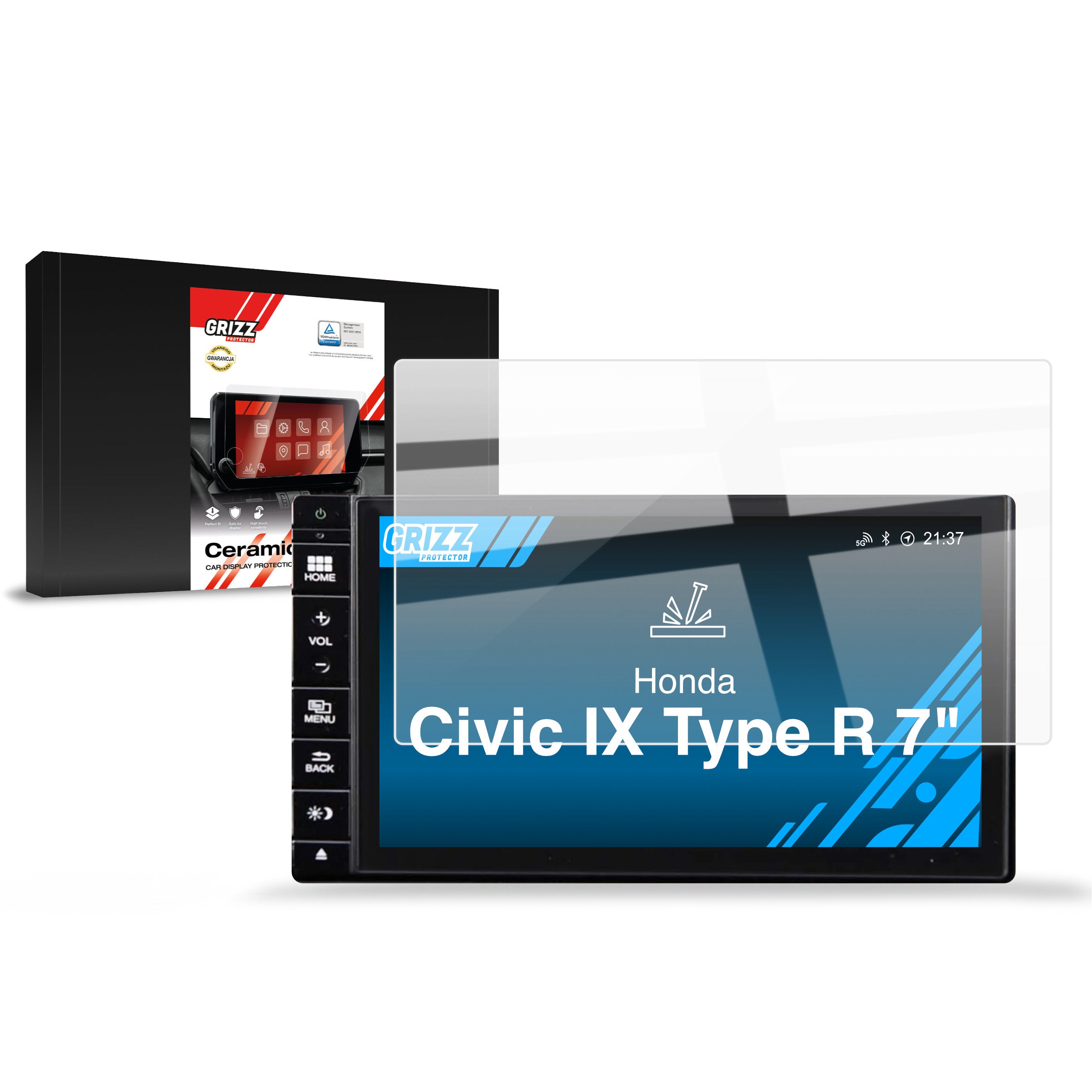 Keramische Autodisplayfolie für Honda Civic IX Type R 7" (2011-2016), Grizz Protector