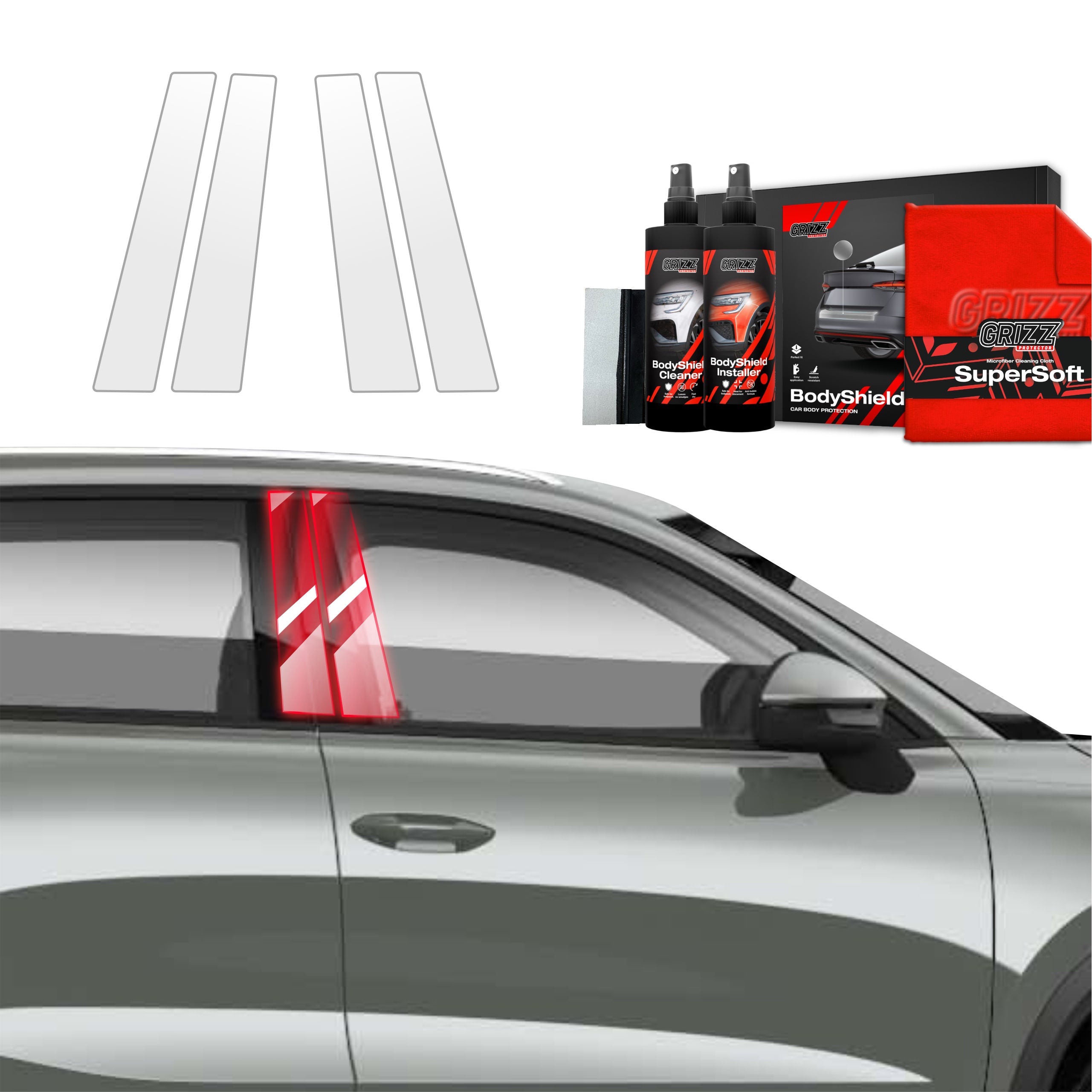 4in1 Schutzfolie Grizz Protector für B-Säule - Skoda Kodiaq 2 (2024-2026)