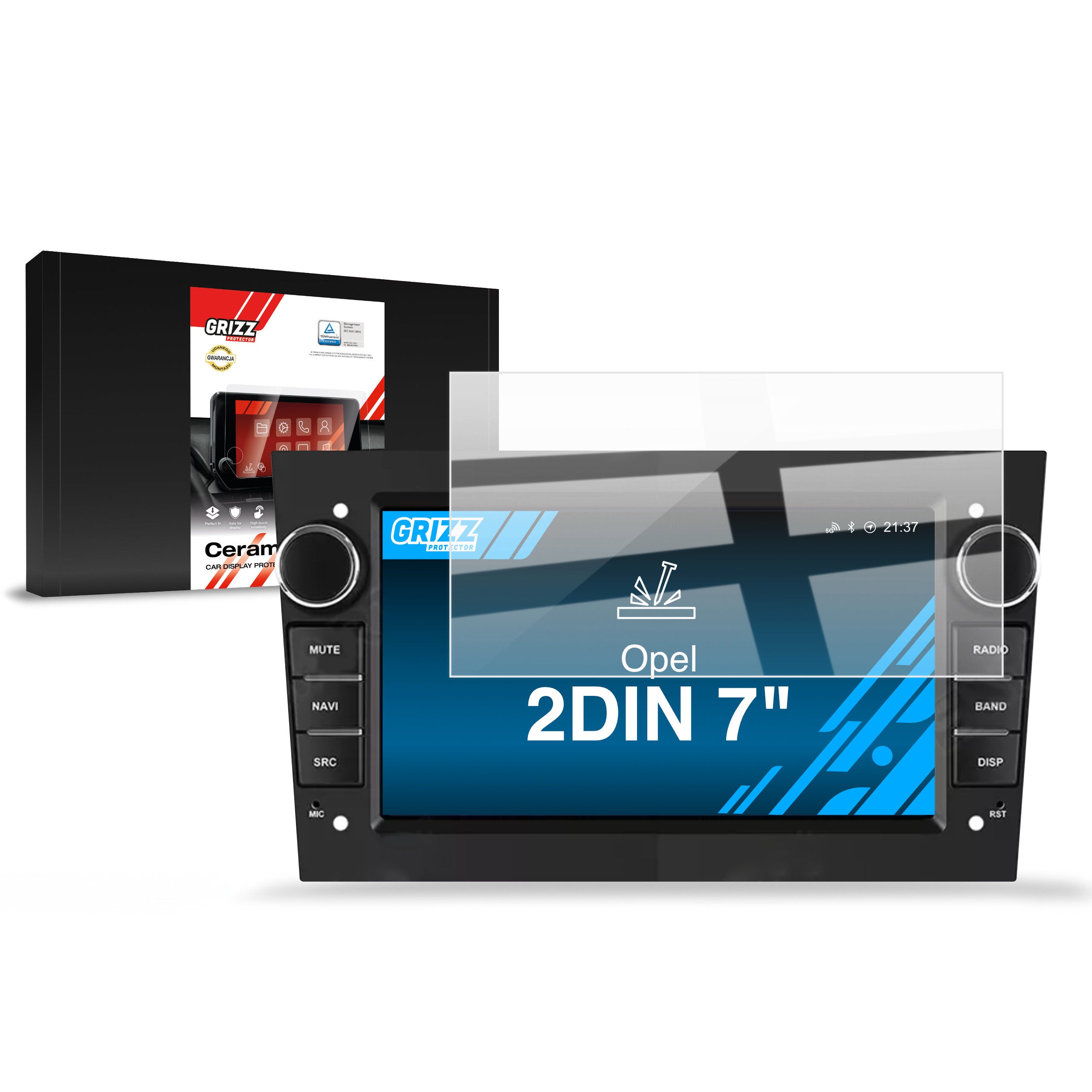 Keramische Autodisplayfolie für Opel 2DIN 7", Grizz Protector