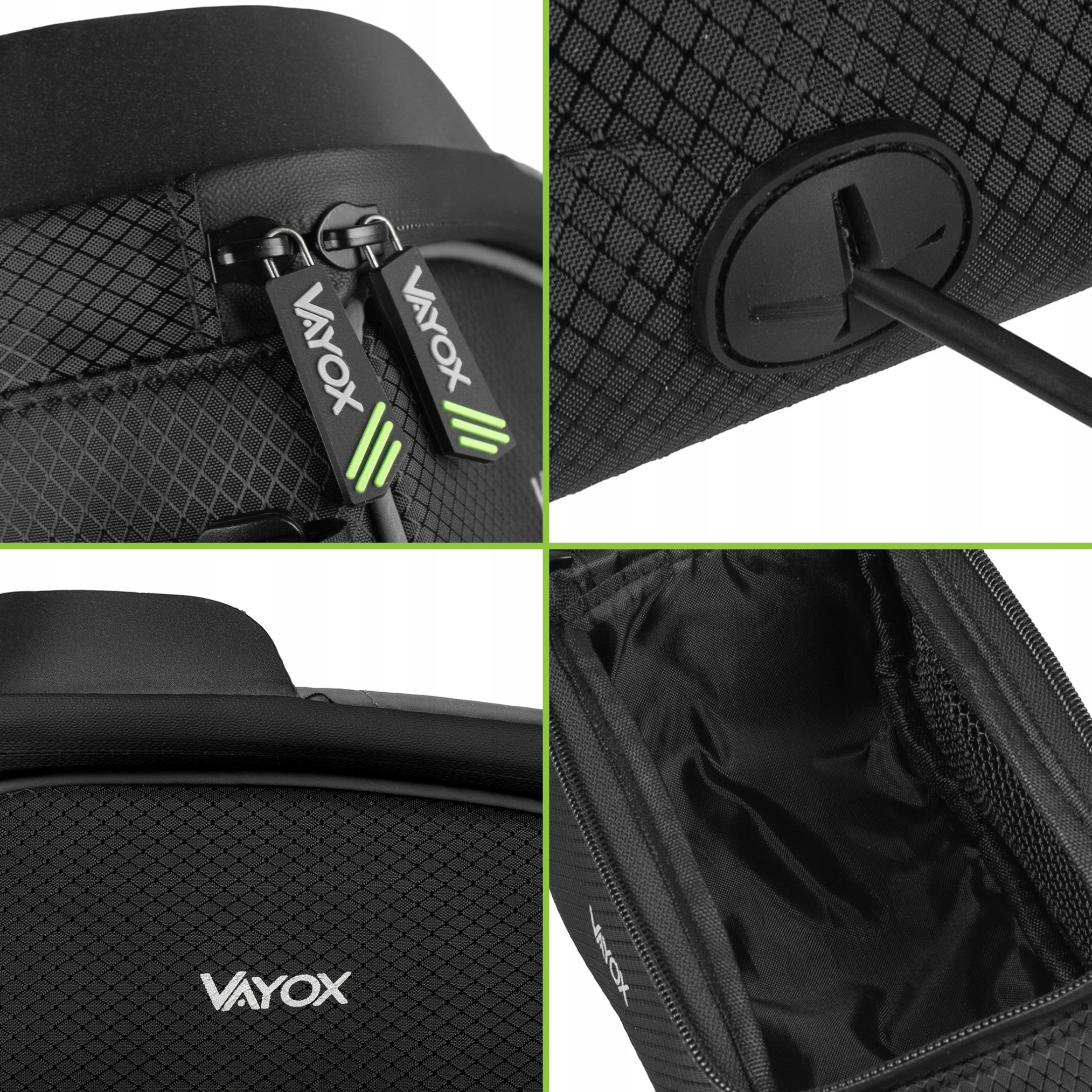 Fahrradtasche für den Rahmen mit Handyfach, Vayox VA0450 1.2L, Schwarz