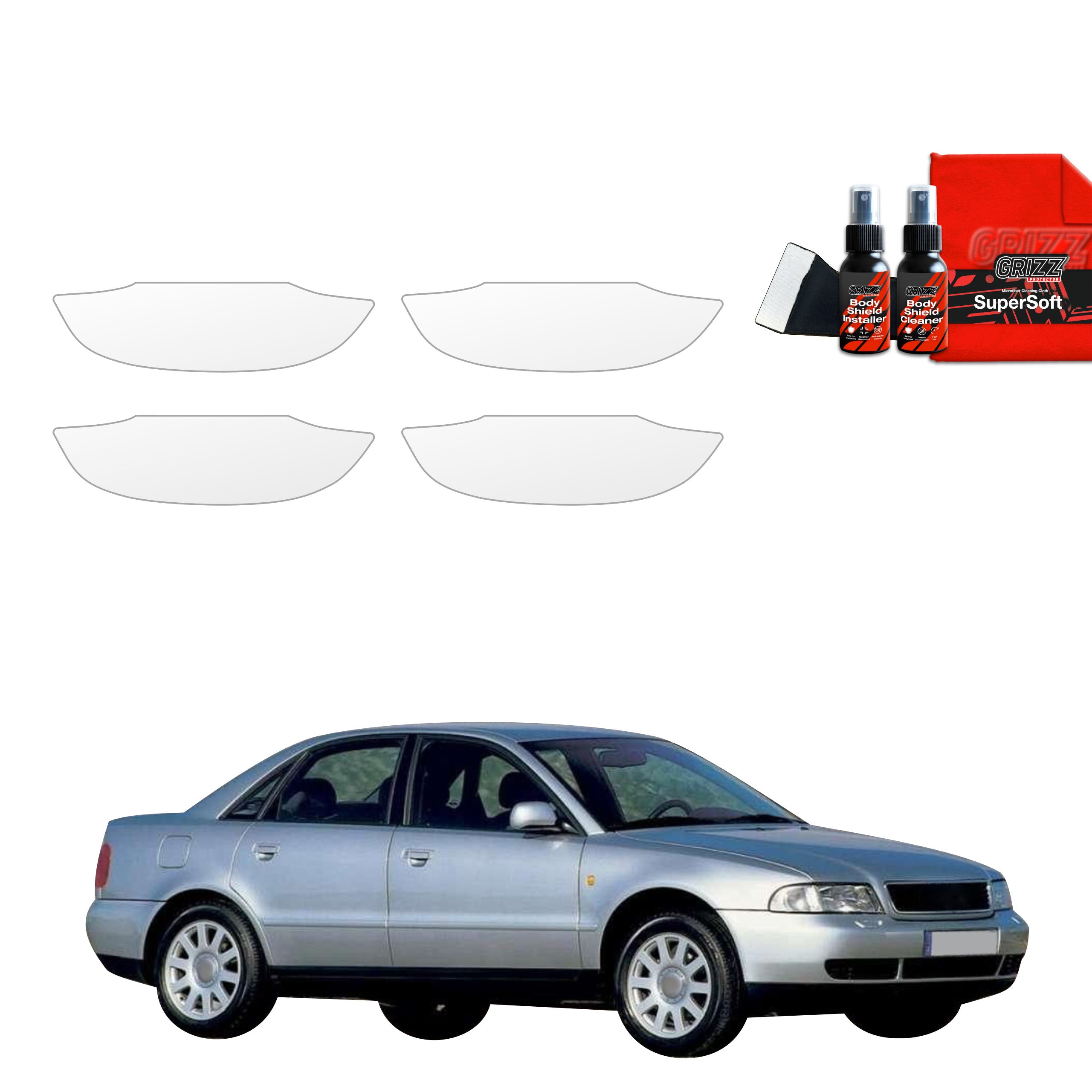 4in1 Schutzfolie Grizz Protector für Türgriffmulden - Audi A4 B5 Sedan (1994-2001)