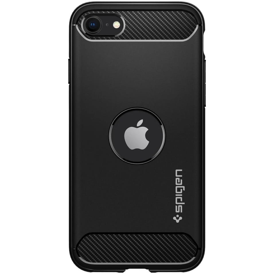 Schutzhülle Spigen Rugged Armor für iPhone SE 2022/2020 schwarz