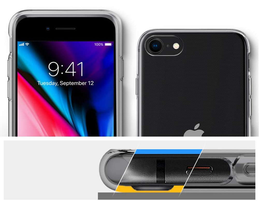 Schutzhülle Spigen Liquid Crystal für iPhone SE 2022/2020 8/7 transparent