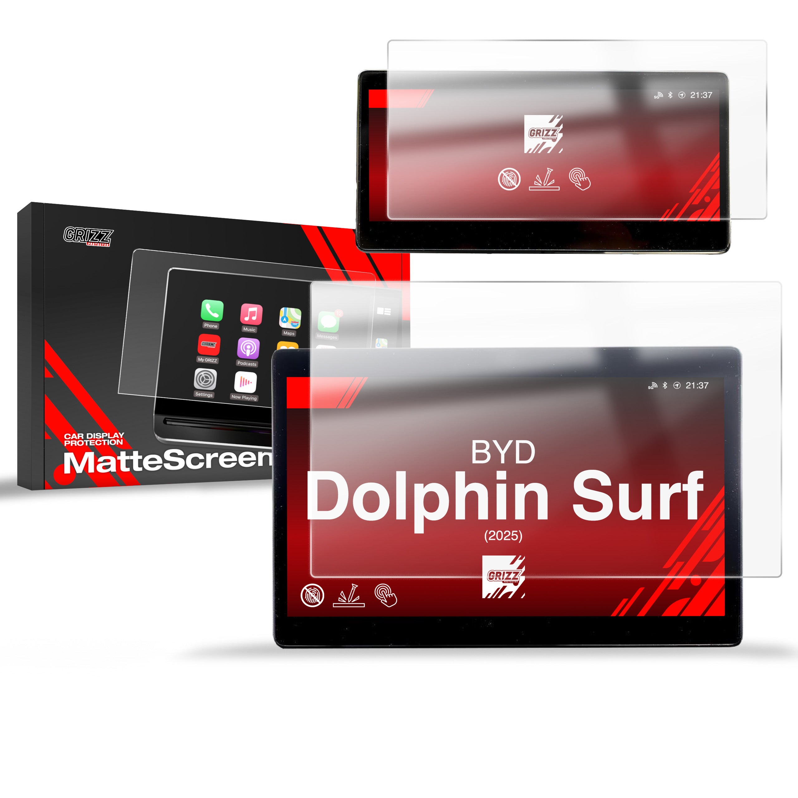 Matte Autodisplayfolie 2in1 für BYD Dolphin Surf (2025), Grizz Protector